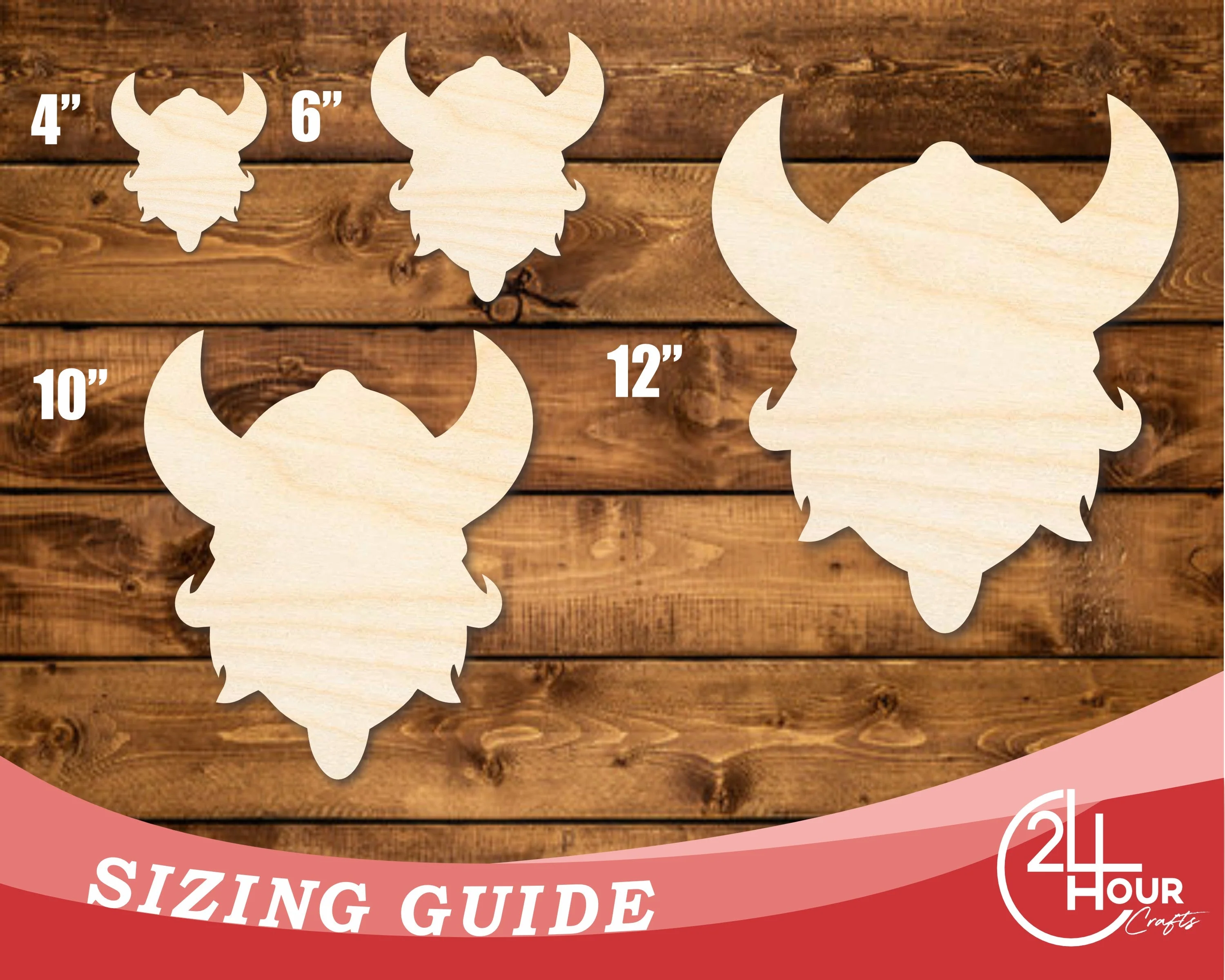 Unfinished Wood Viking Mascot Shape | DIY Craft Cutout | up to 46" DIY - Image 3