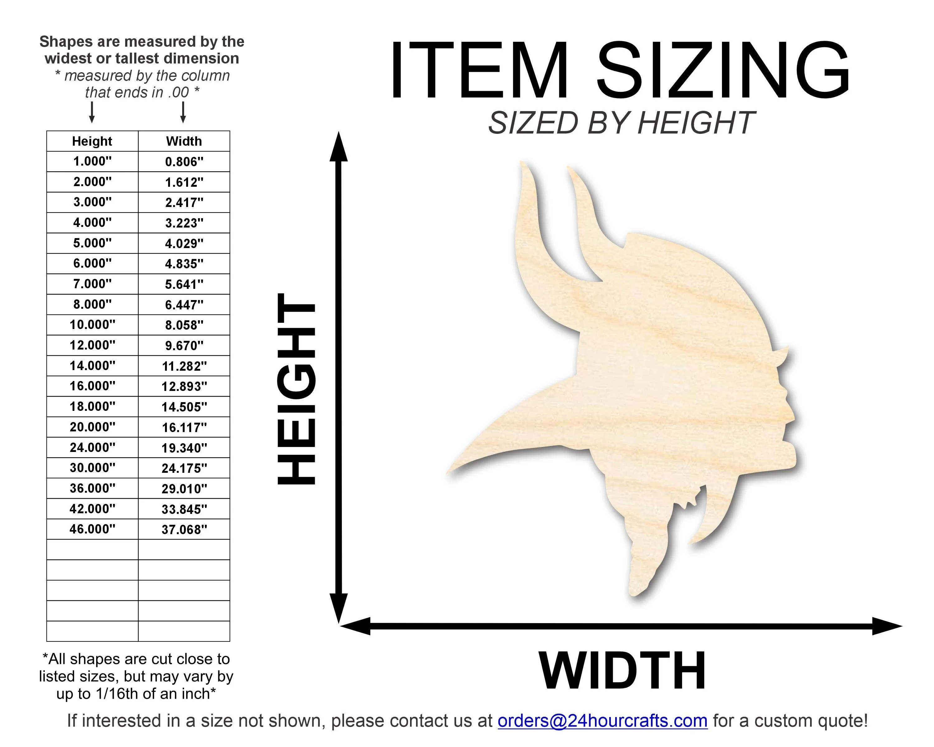 Unfinished Wood Viking Mascot Shape | DIY Craft Cutout | up to 46" DIY - Image 2