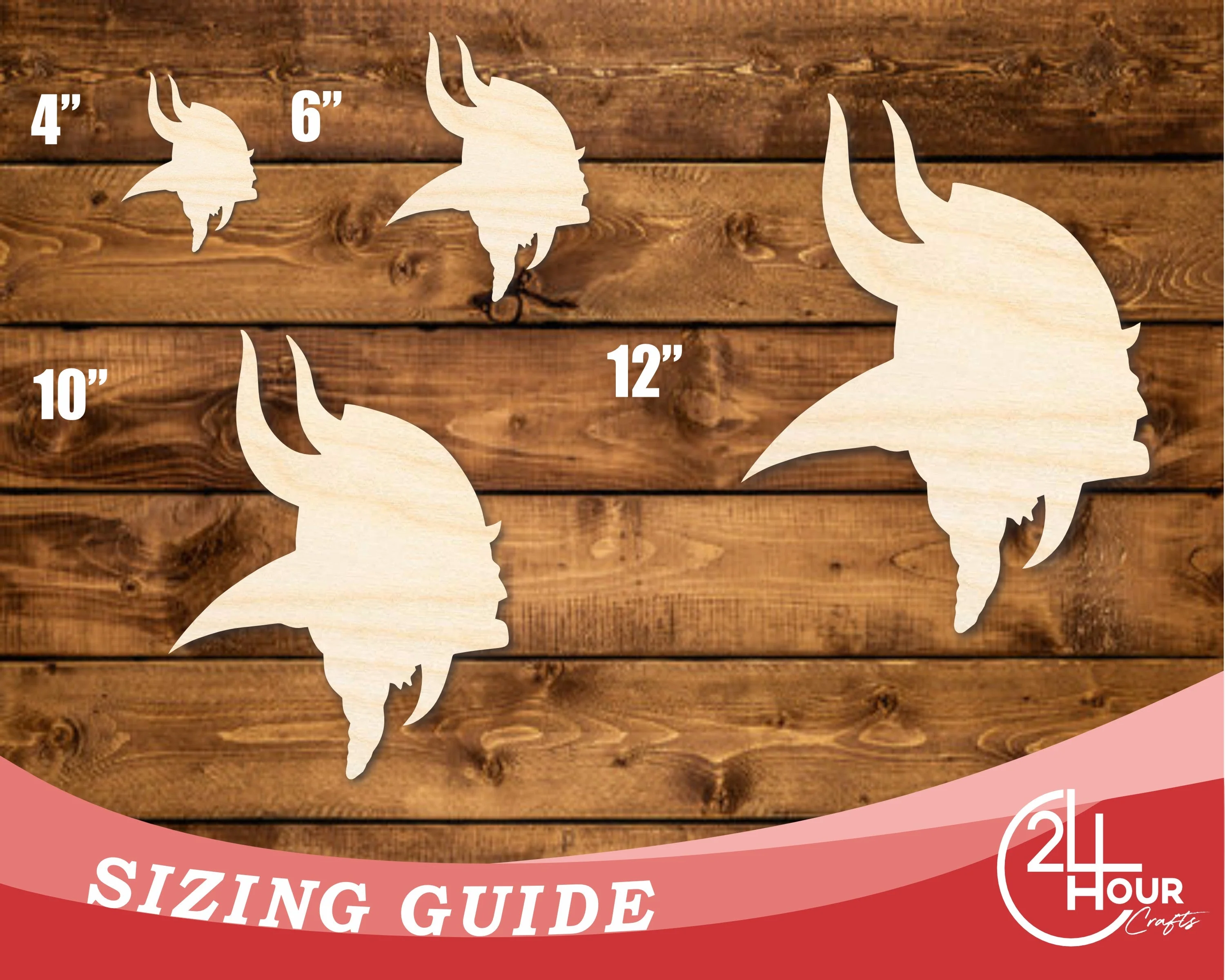 Unfinished Wood Viking Mascot Shape | DIY Craft Cutout | up to 46" DIY - Image 3