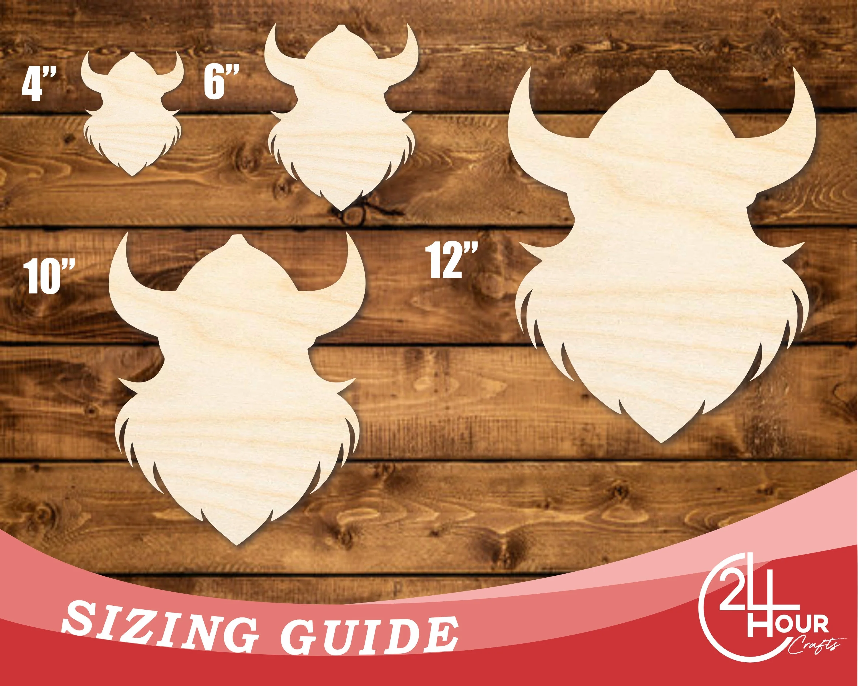 Unfinished Wood Viking Mascot Shape | DIY Craft Cutout | up to 46" DIY - Image 3