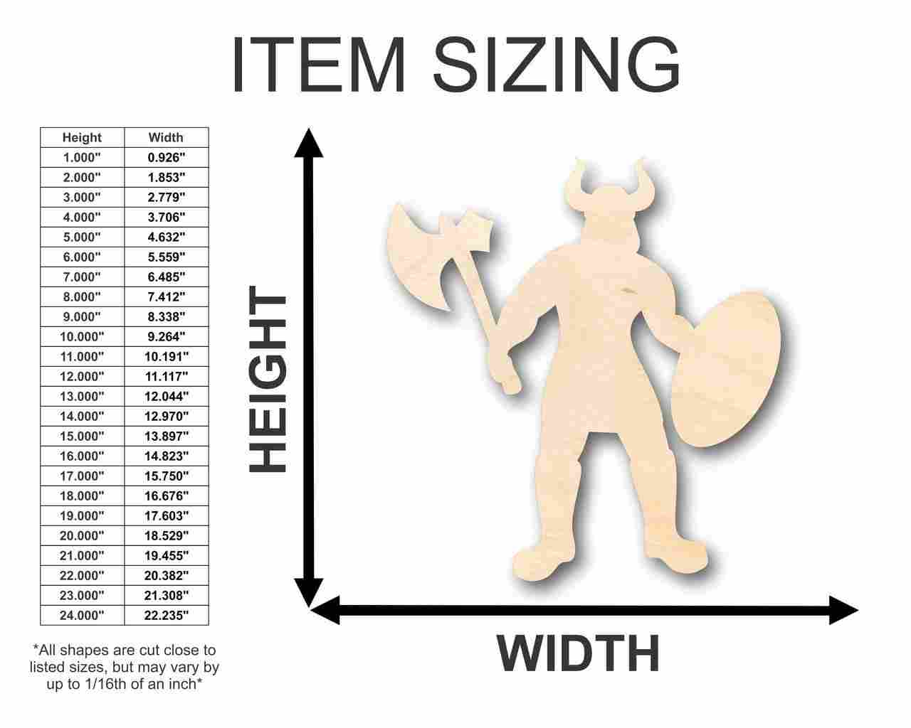 Unfinished Wood Viking Warrior Shape - Berserker - History - Craft - up to 46" DIY - Image 2