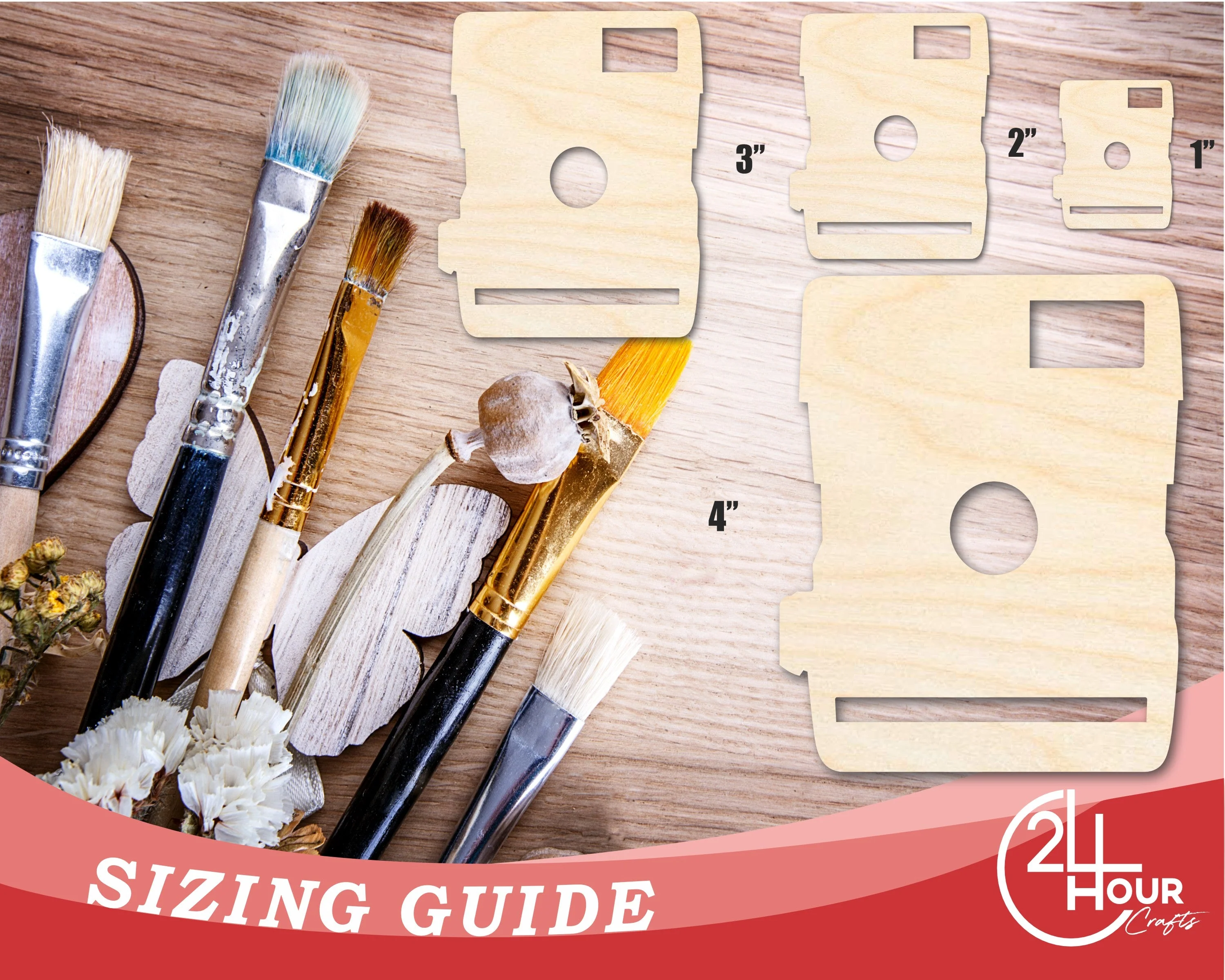 Unfinished Wood Vintage Camera Shape | Craft Cutout | up to 46" DIY - Image 3