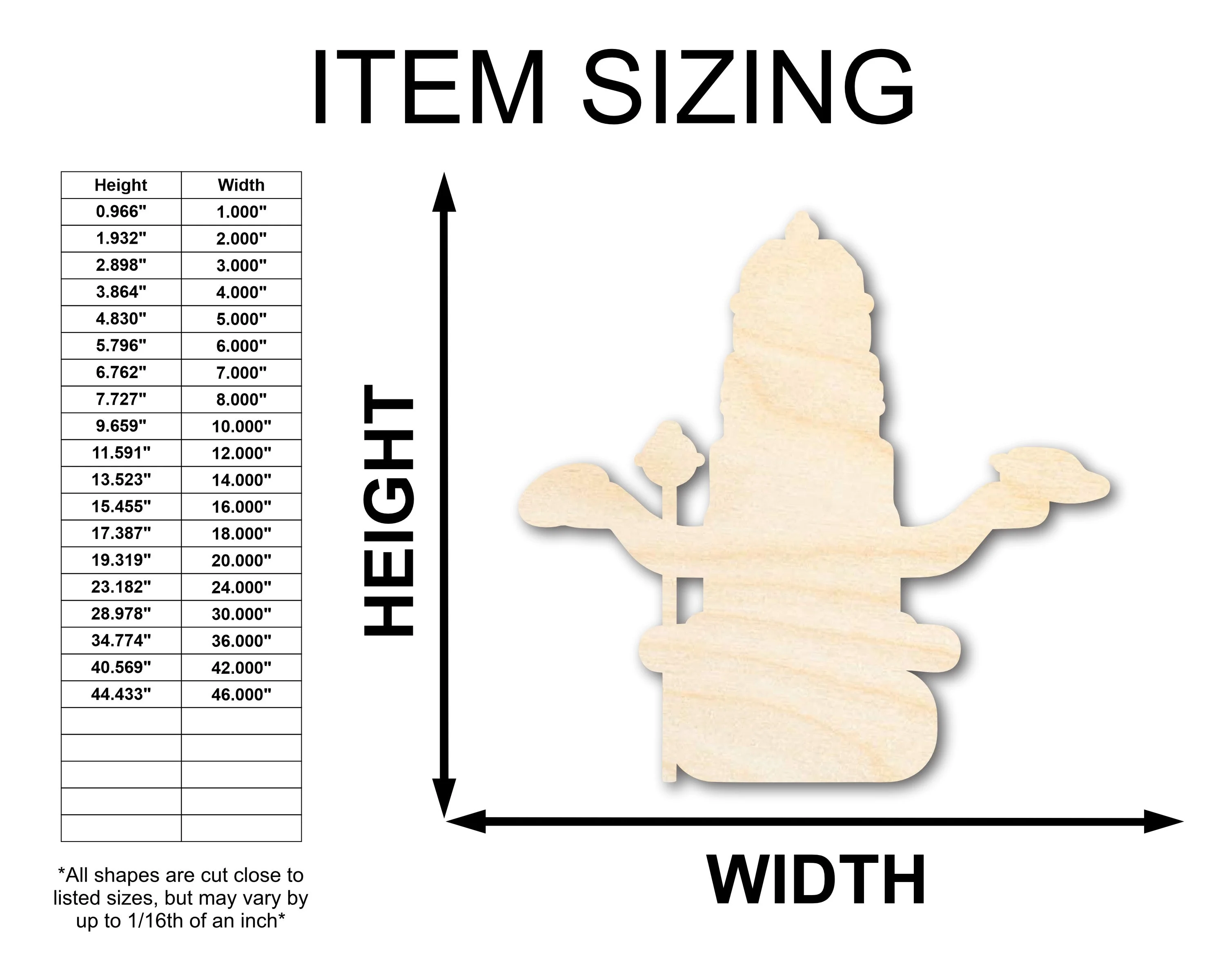 Unfinished Wood Vishnu Shape - Craft - up to 46" - Image 2