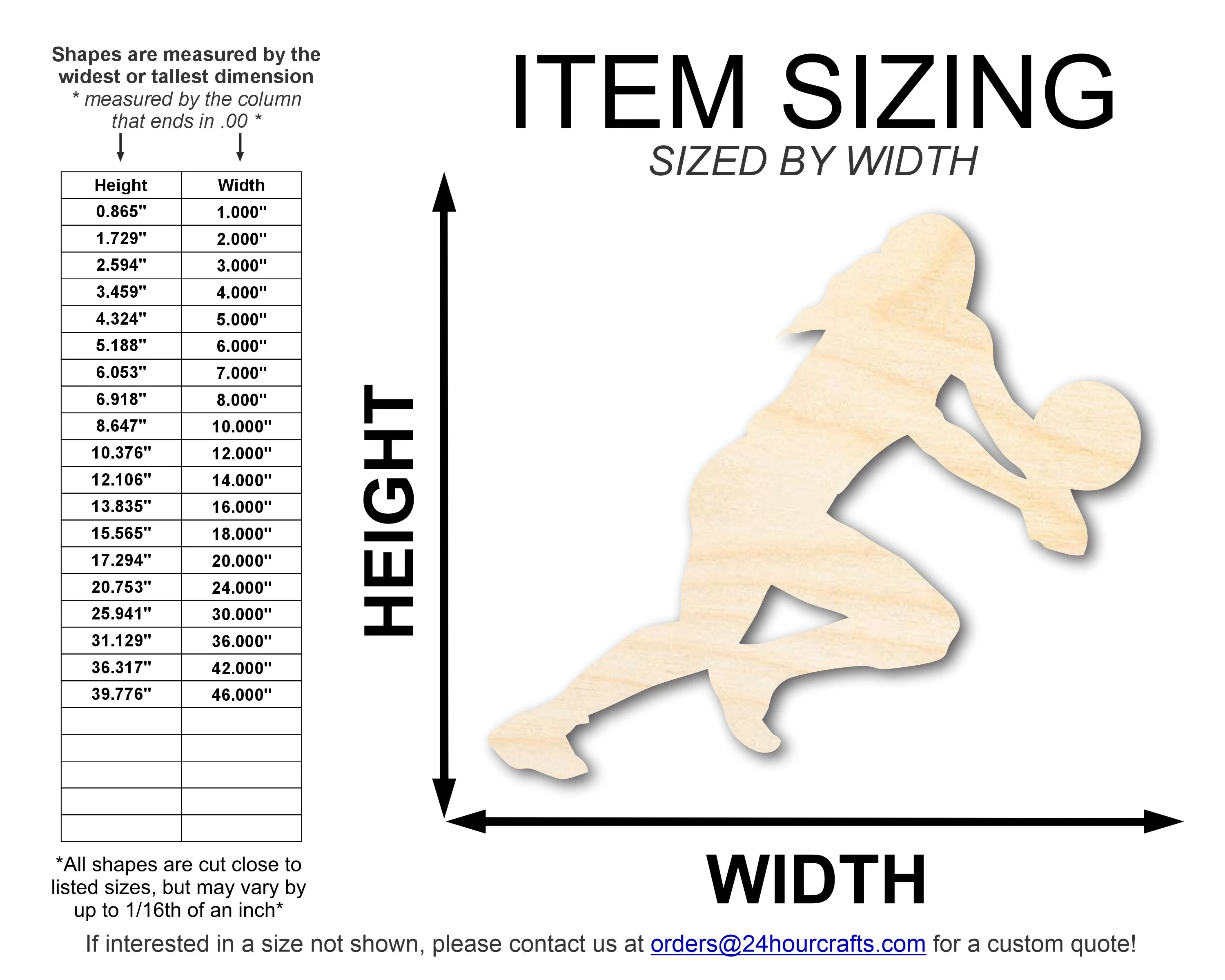 Unfinished Wood Volleyball Receive Shape | DIY Craft Cutout | up to 46" DIY - Image 2