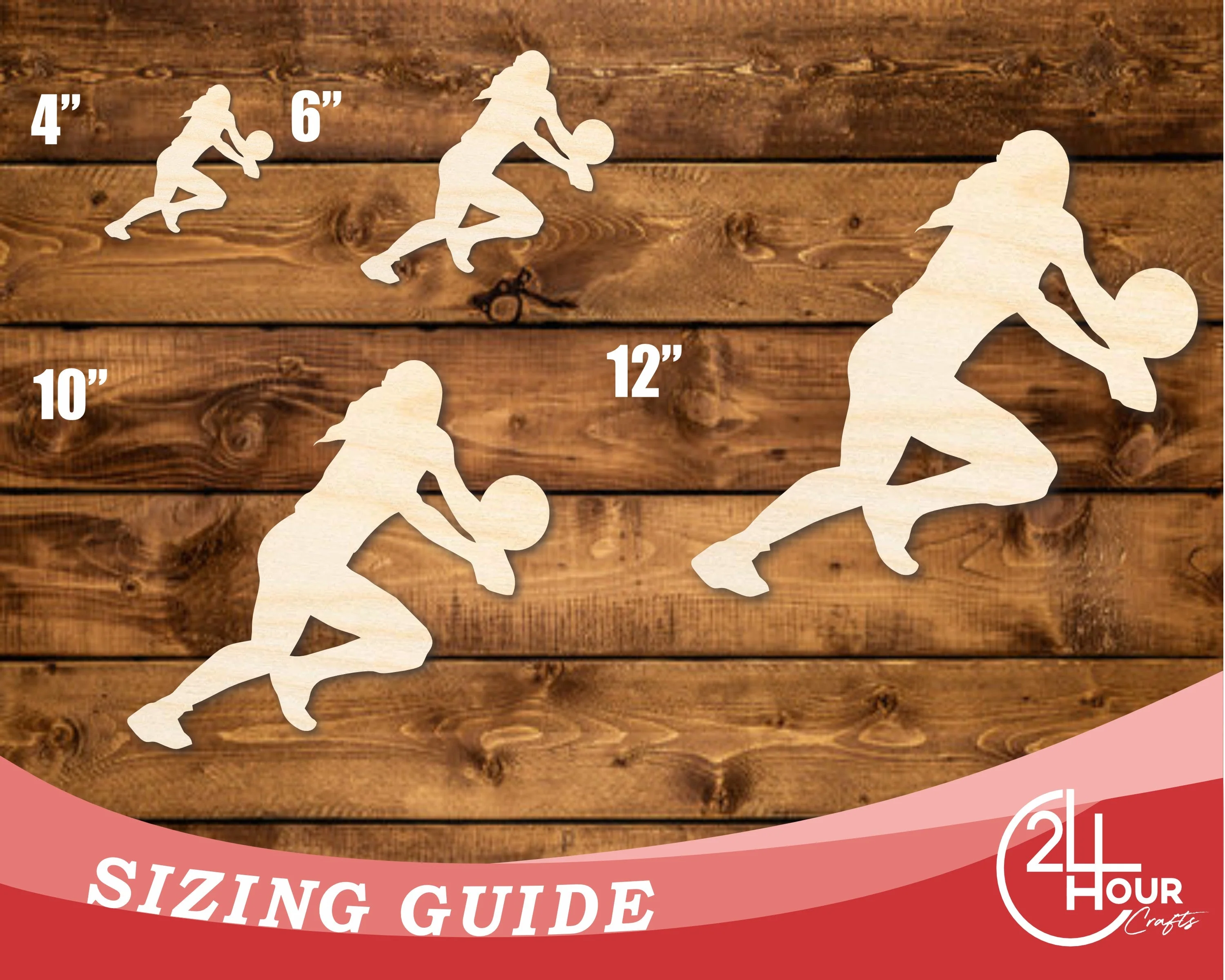 Unfinished Wood Volleyball Receive Shape | DIY Craft Cutout | up to 46" DIY - Image 3