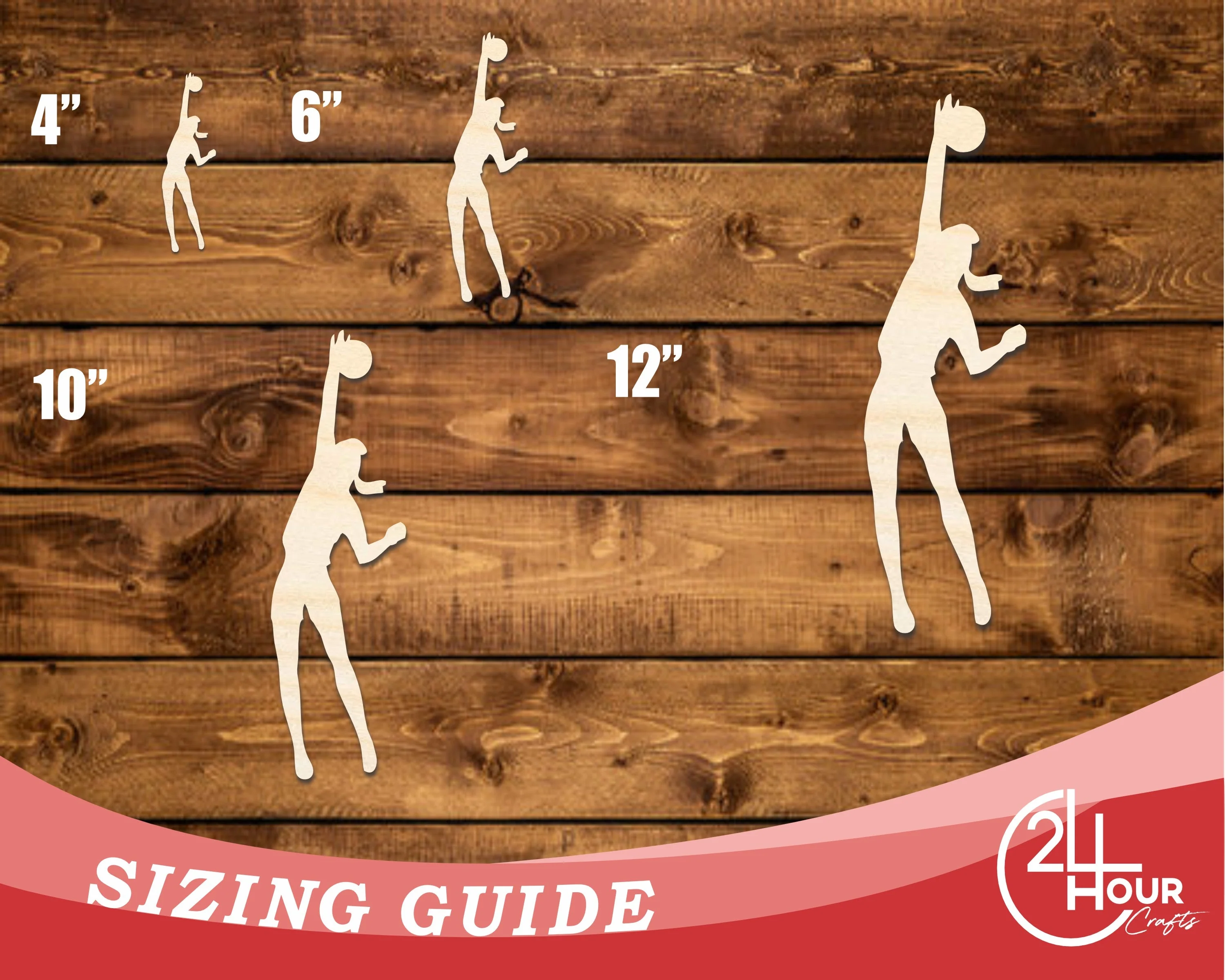 Unfinished Wood Volleyball Serve Shape | DIY Craft Cutout | up to 46" DIY - Image 3