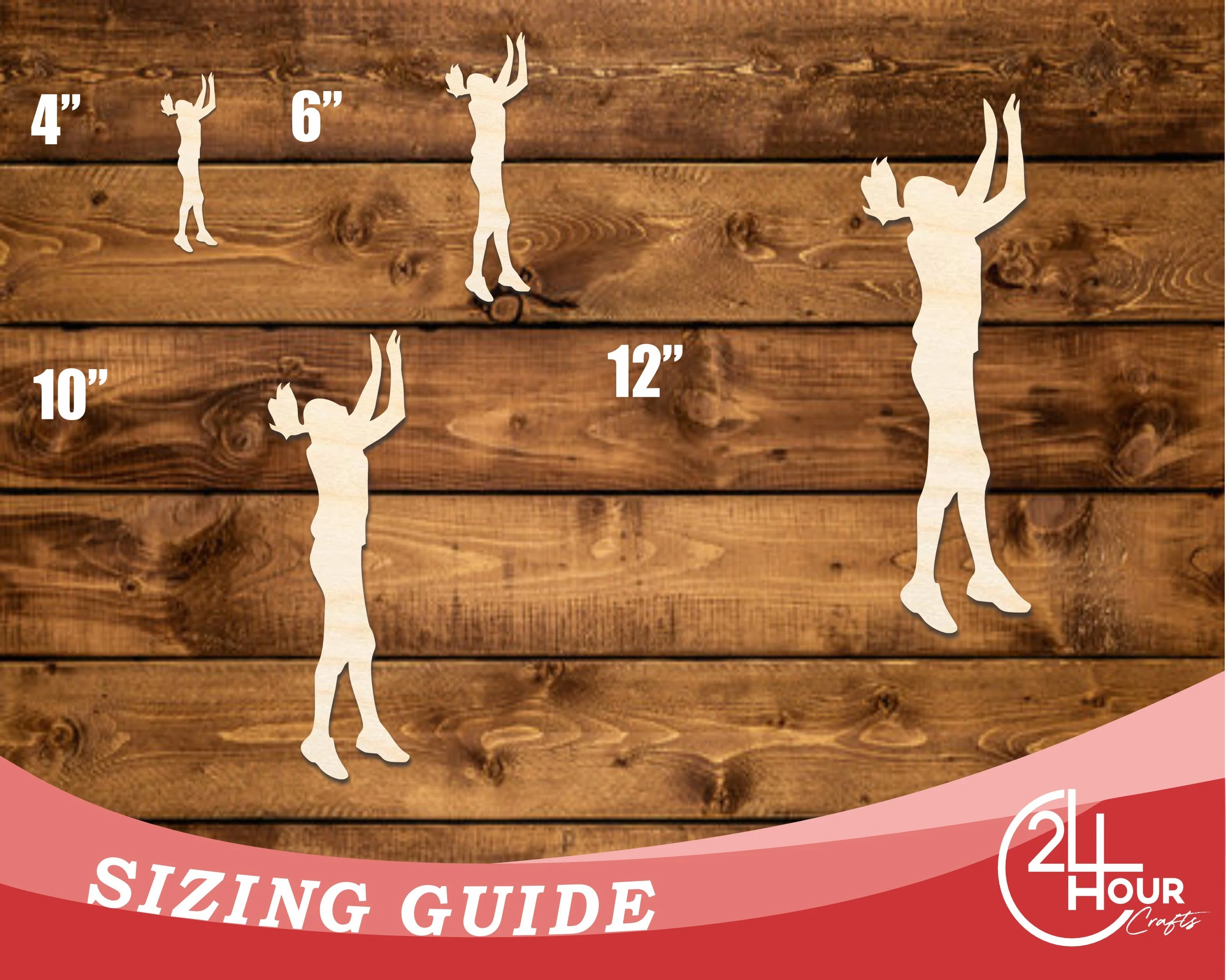 Unfinished Wood Volleyball Set Shape | DIY Craft Cutout | up to 46" DIY - Image 3