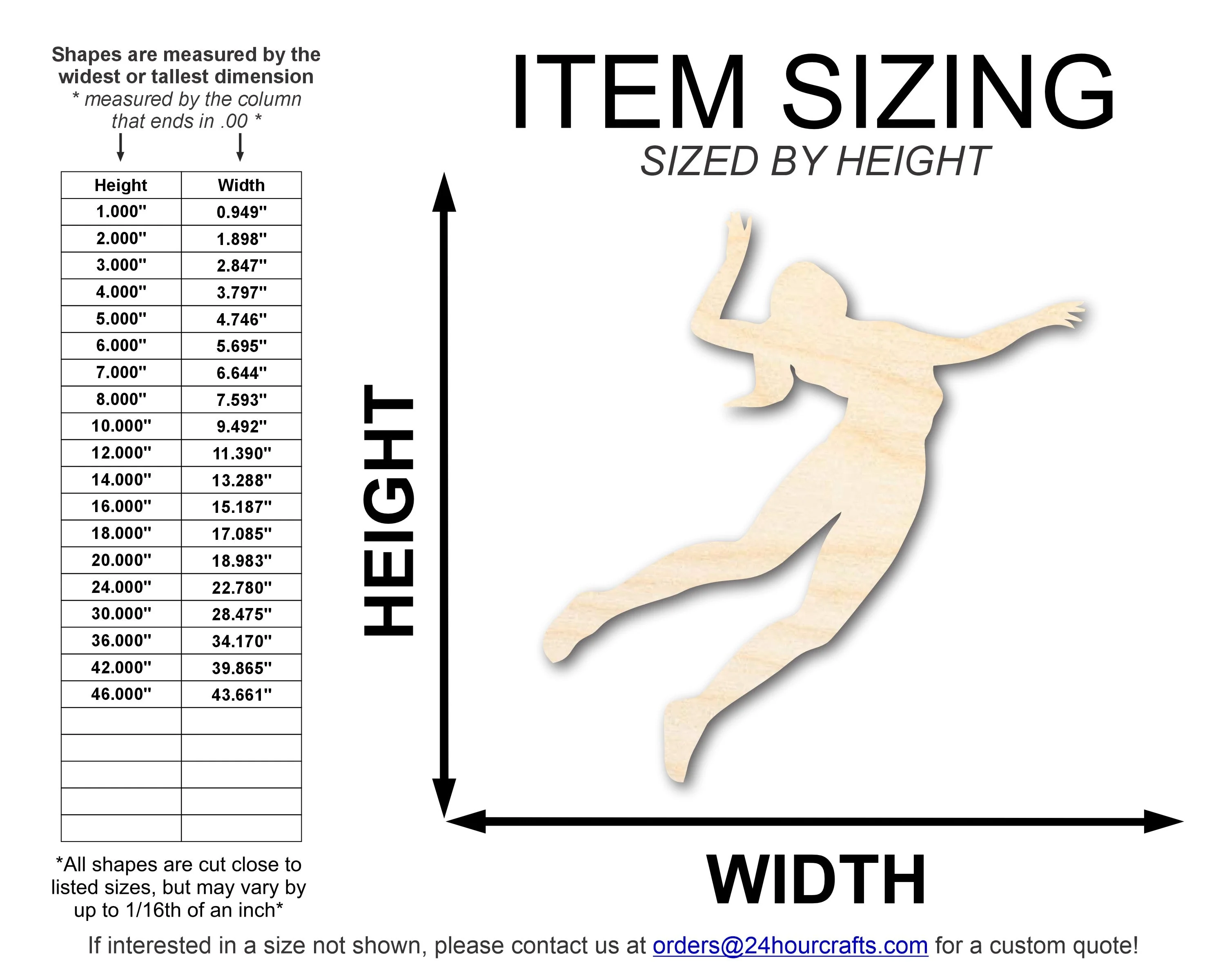 Unfinished Wood Volleyball Spike Shape | DIY Craft Cutout | up to 46" DIY - Image 2