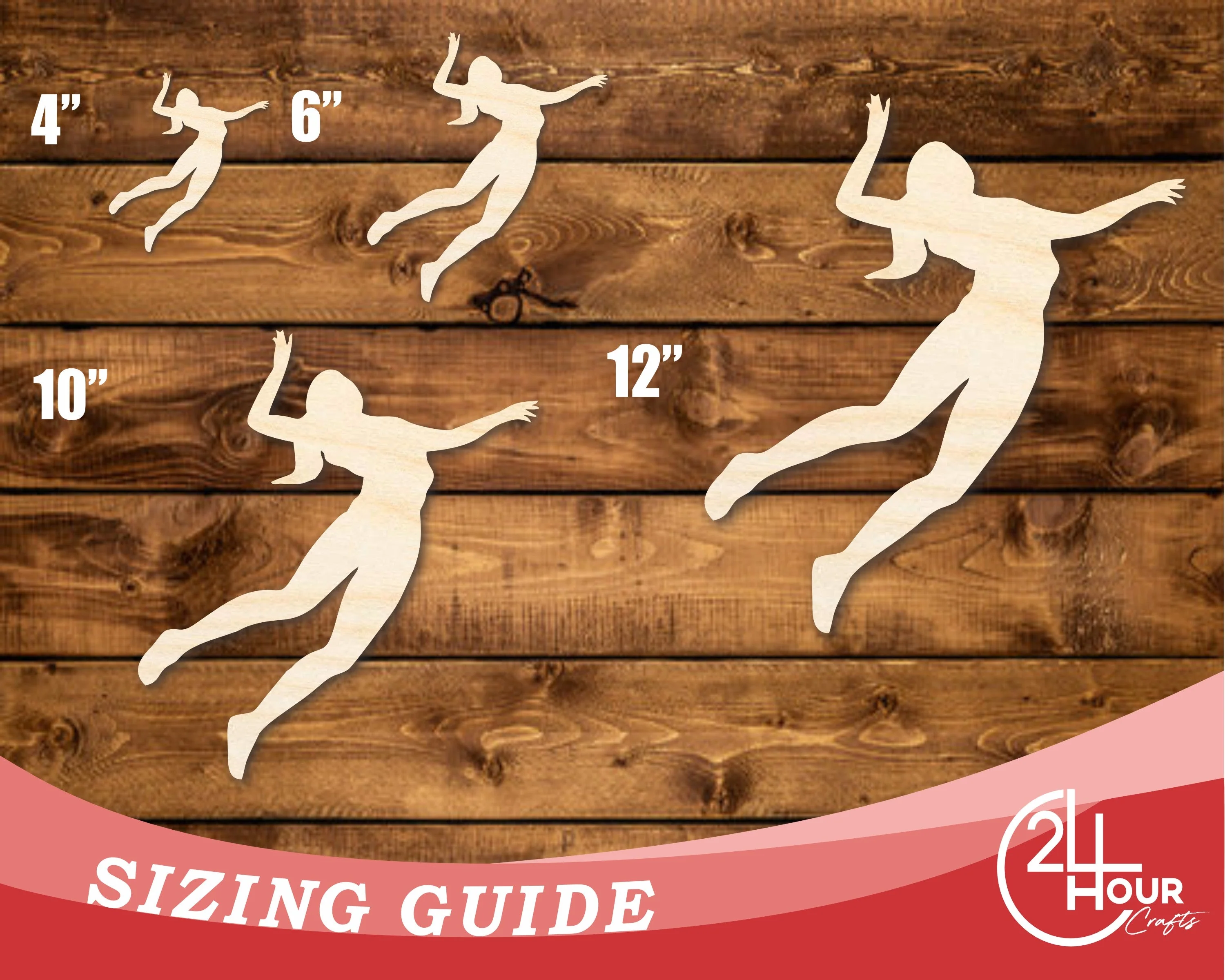 Unfinished Wood Volleyball Spike Shape | DIY Craft Cutout | up to 46" DIY - Image 3