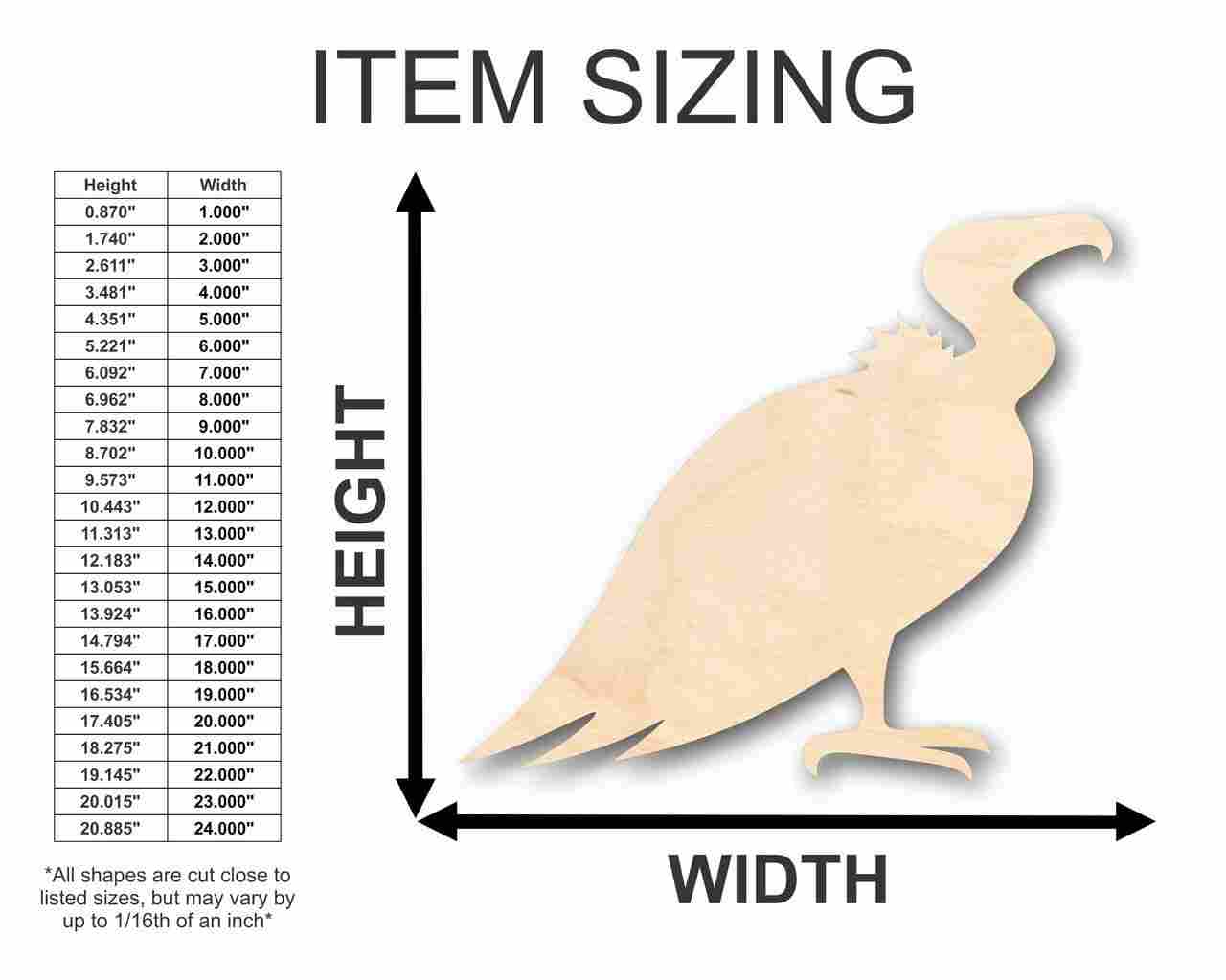 Unfinished Wood Vulture Shape - Animal - Wildlife - Craft - up to 46" DIY - Image 2