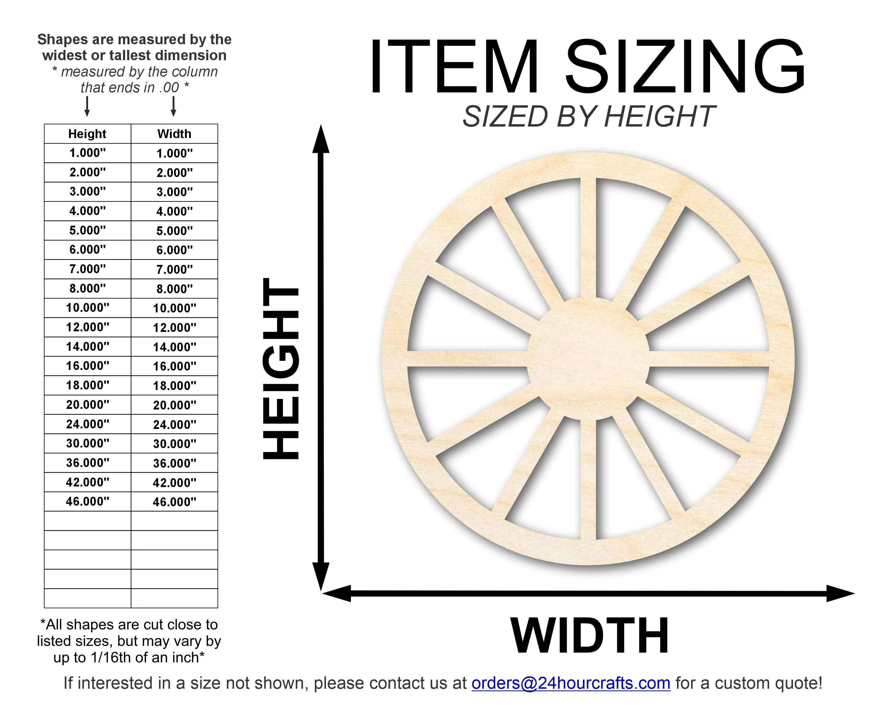 Unfinished Wood Wagon Wheel Shape | Rustic Farmhouse | DIY Craft Cutout | Up to 24" - Image 2