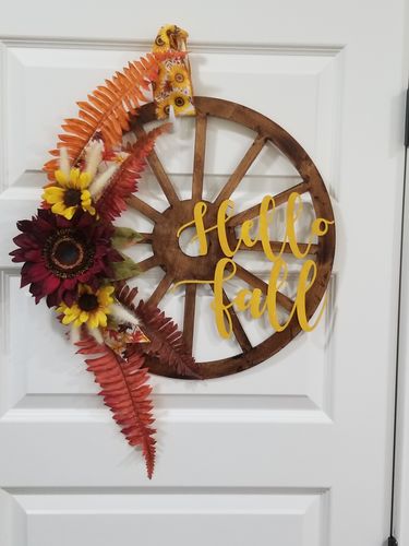 Unfinished Wood Wagon Wheel Shape | Rustic Farmhouse | DIY Craft Cutout | Up to 24" - Image 5