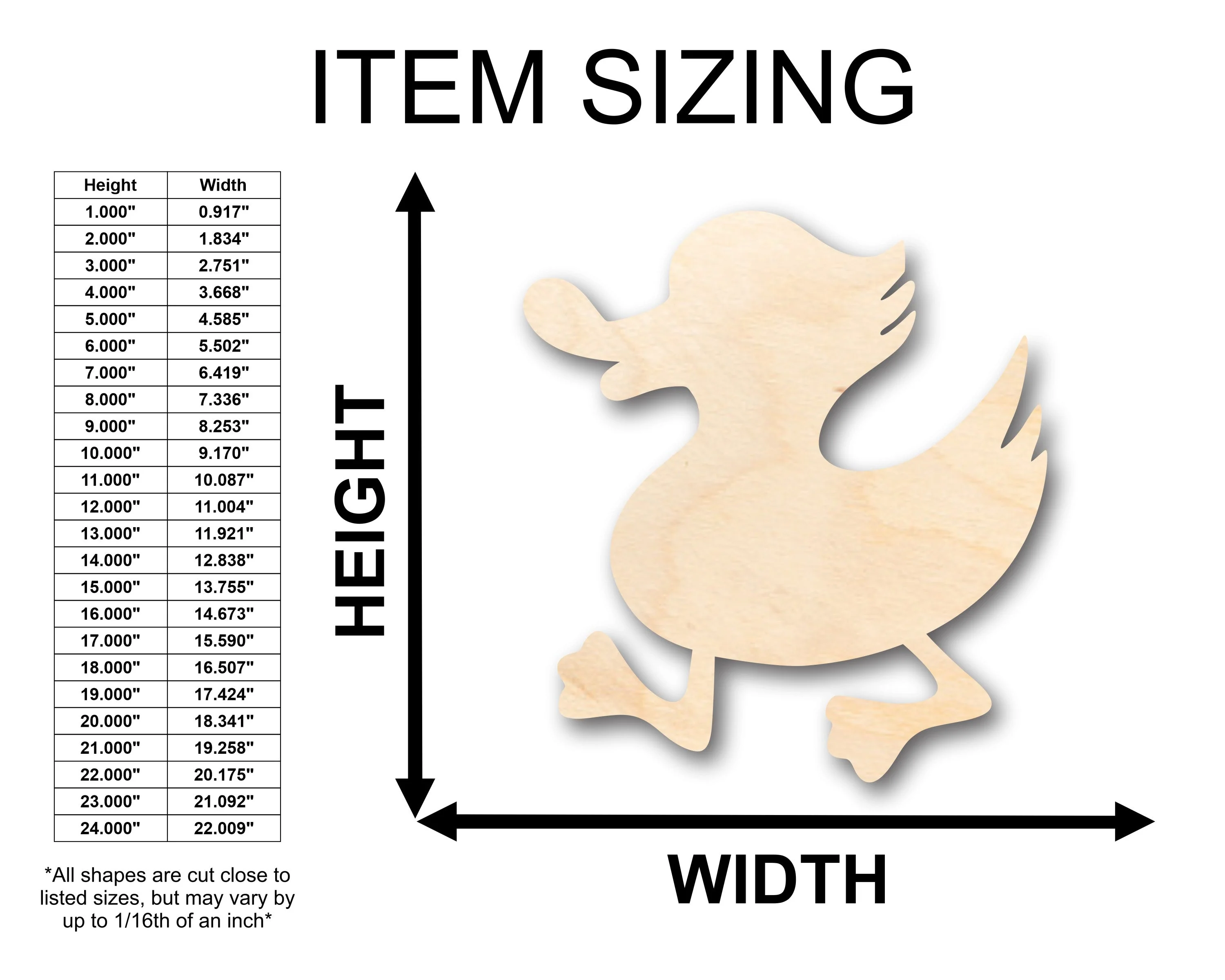 Unfinished Wood Walking Duck Shape - Craft - up to 46" DIY - Image 2