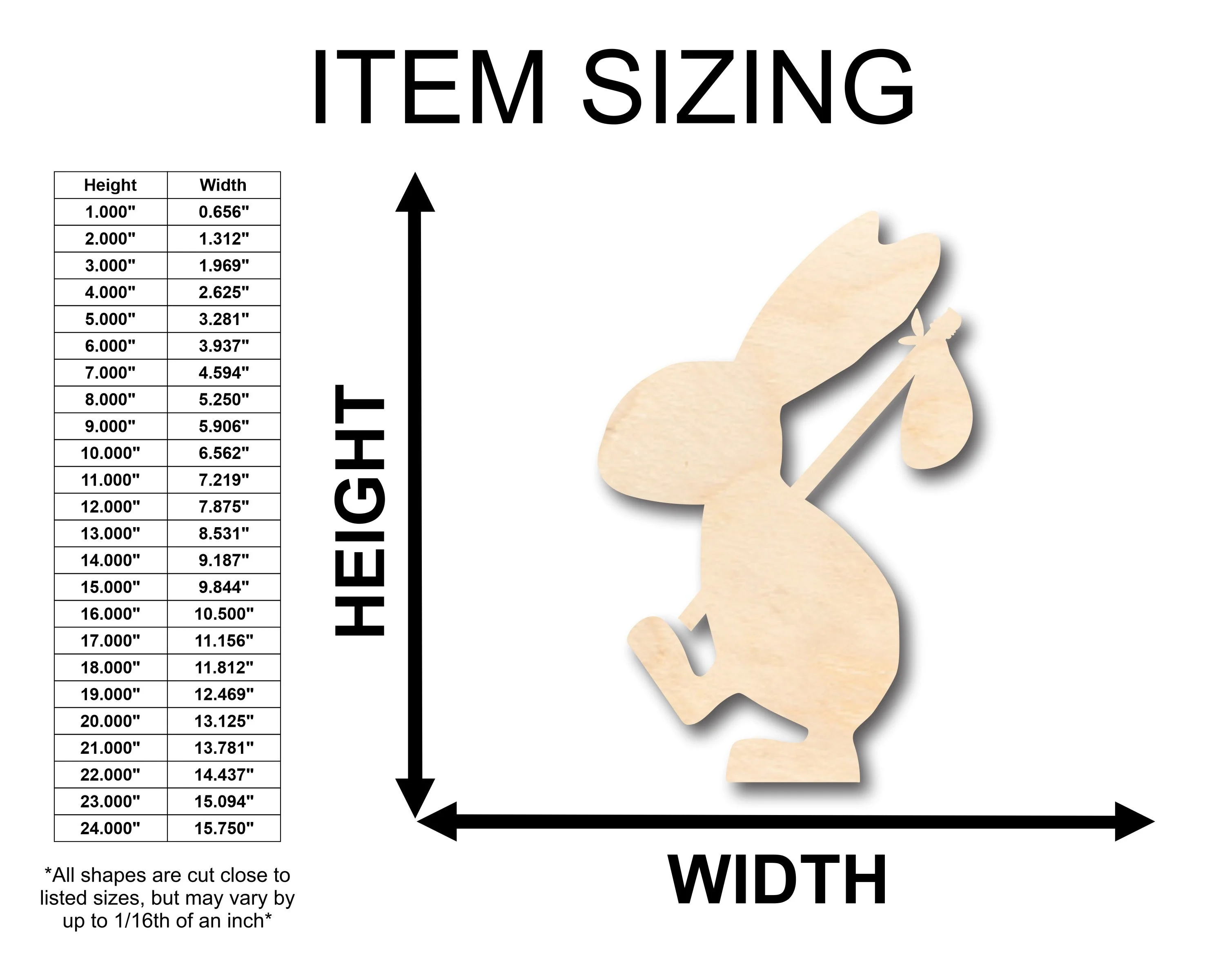 Unfinished Wood Walking Rabbit Shape - Craft - up to 46" DIY - Image 2