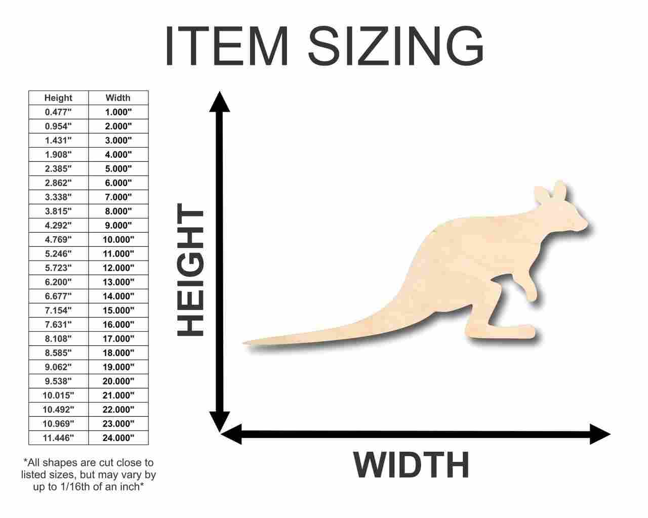 Unfinished Wood Wallaby Shape - Australia - Animal - Craft - up to 46" DIY - Image 2