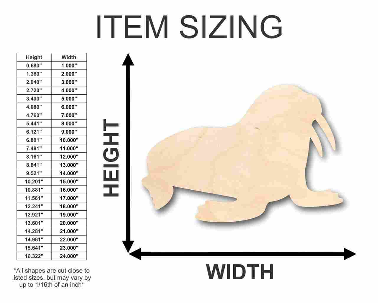 Unfinished Wood Walrus Shape - Ocean - Arctic - Nursery - Craft - up to 46" DIY - Image 2