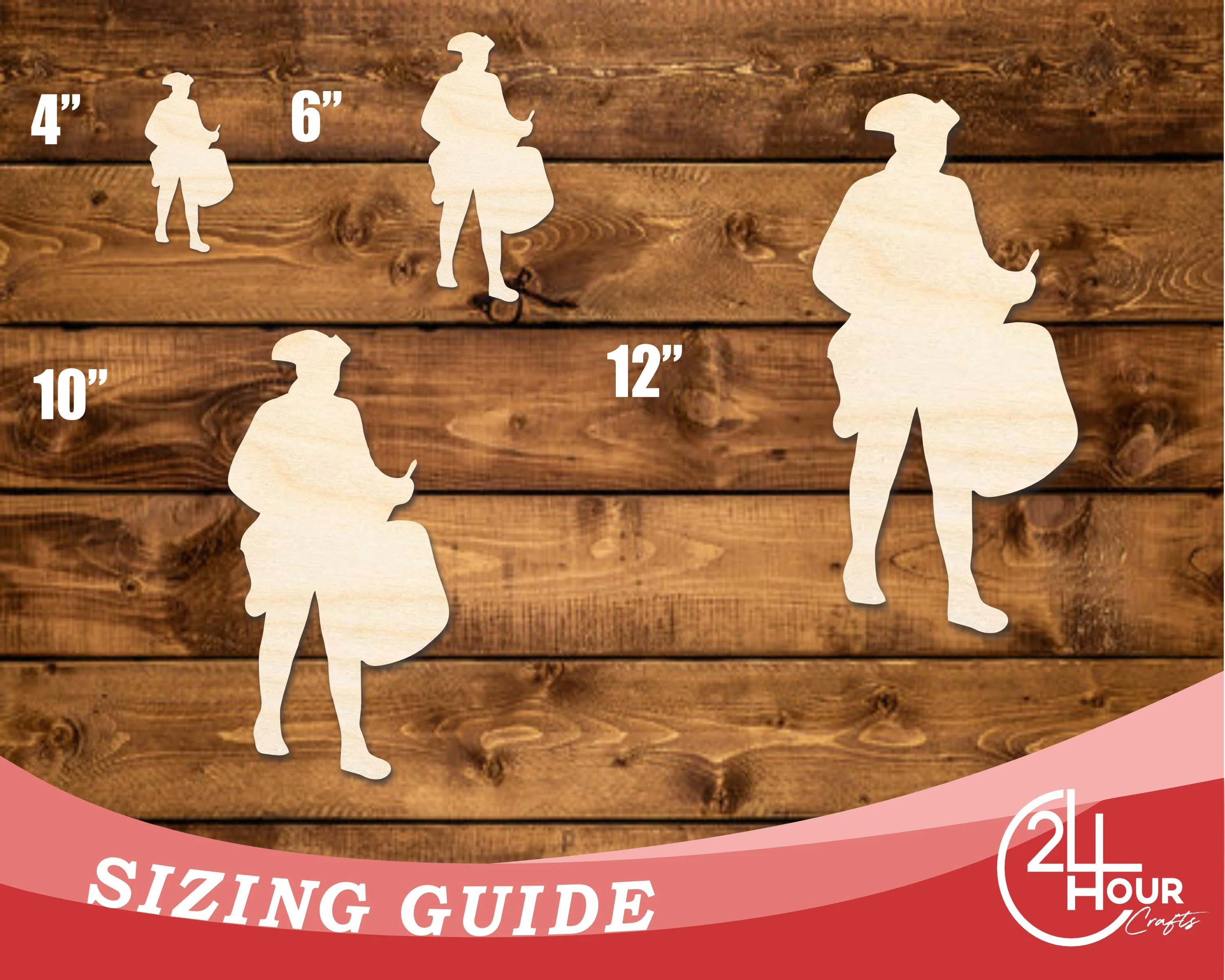 Unfinished Wood War Drummer Shape | DIY Craft Cutout | up to 46" DIY - Image 3
