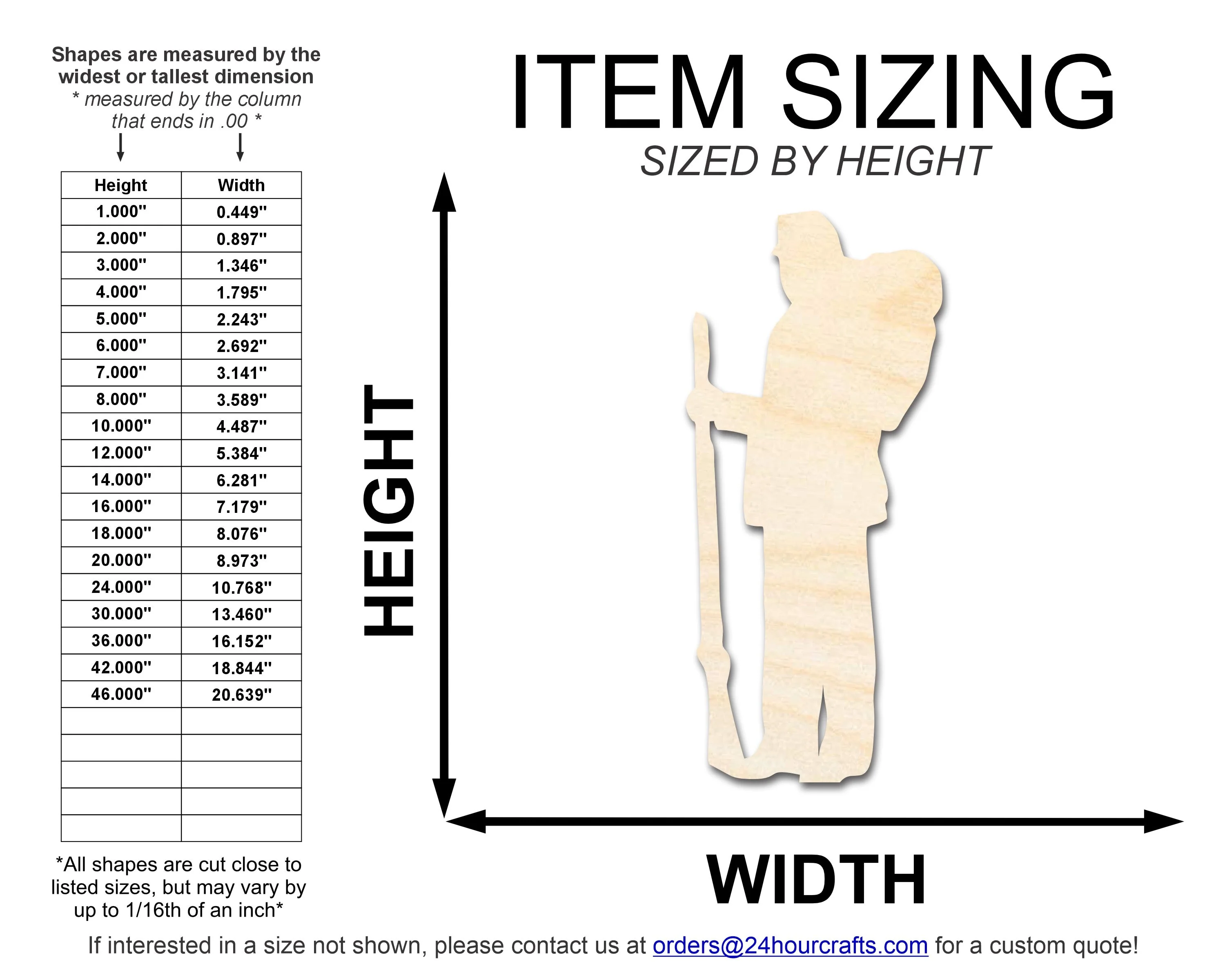 Unfinished Wood War Soldier Shape | DIY Craft Cutout | up to 46" DIY - Image 2