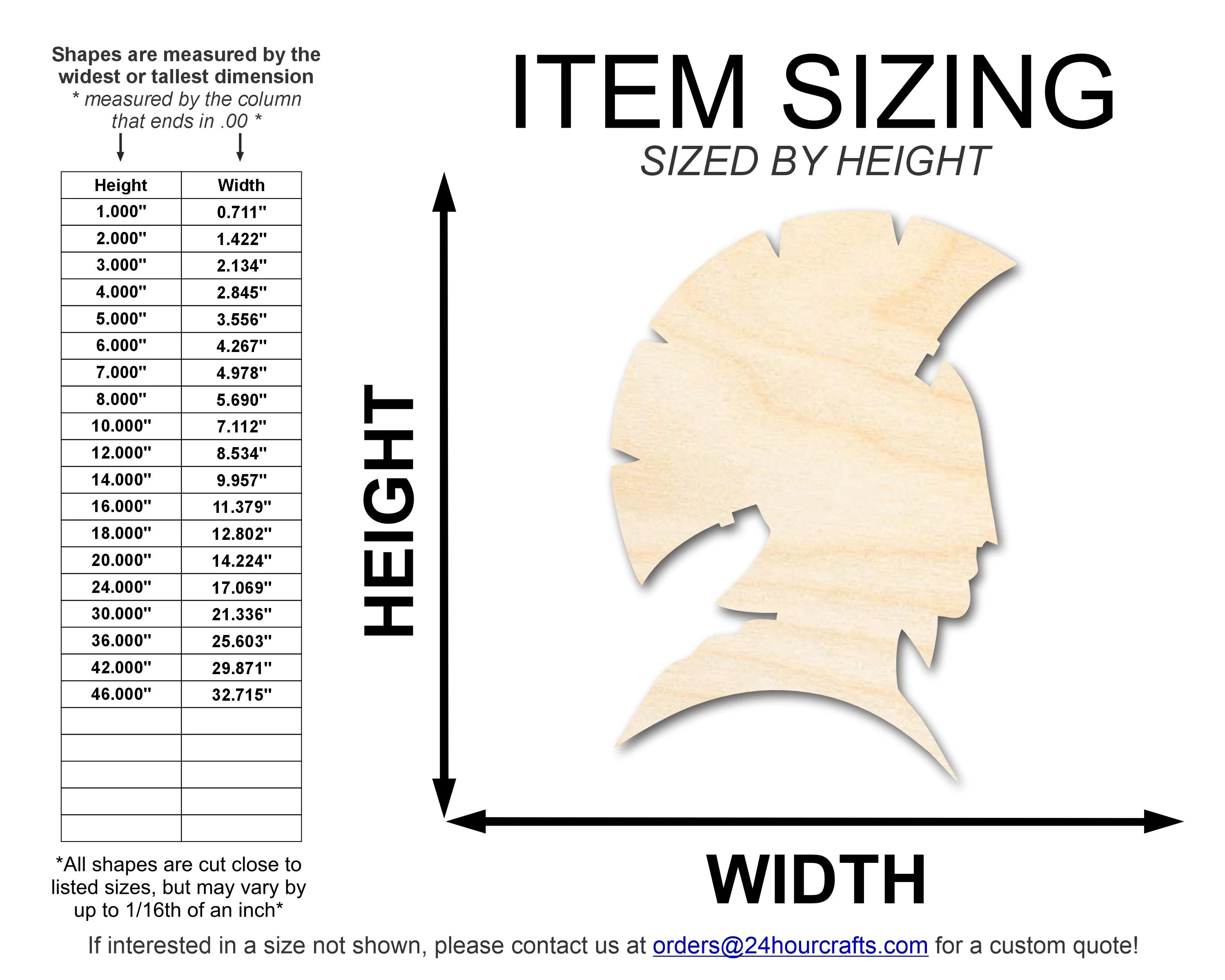 Unfinished Wood Warrior Mascot Shape | DIY Craft Cutout | up to 46" DIY - Image 2