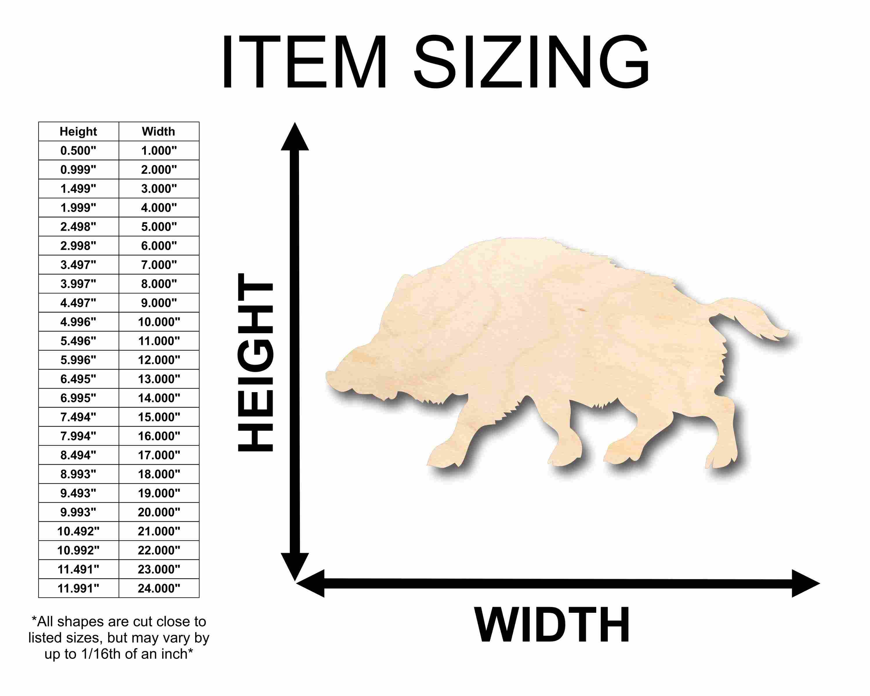 Unfinished Wood Warthog Wild Pig Silhouette - Craft- up to 46" DIY - Image 2