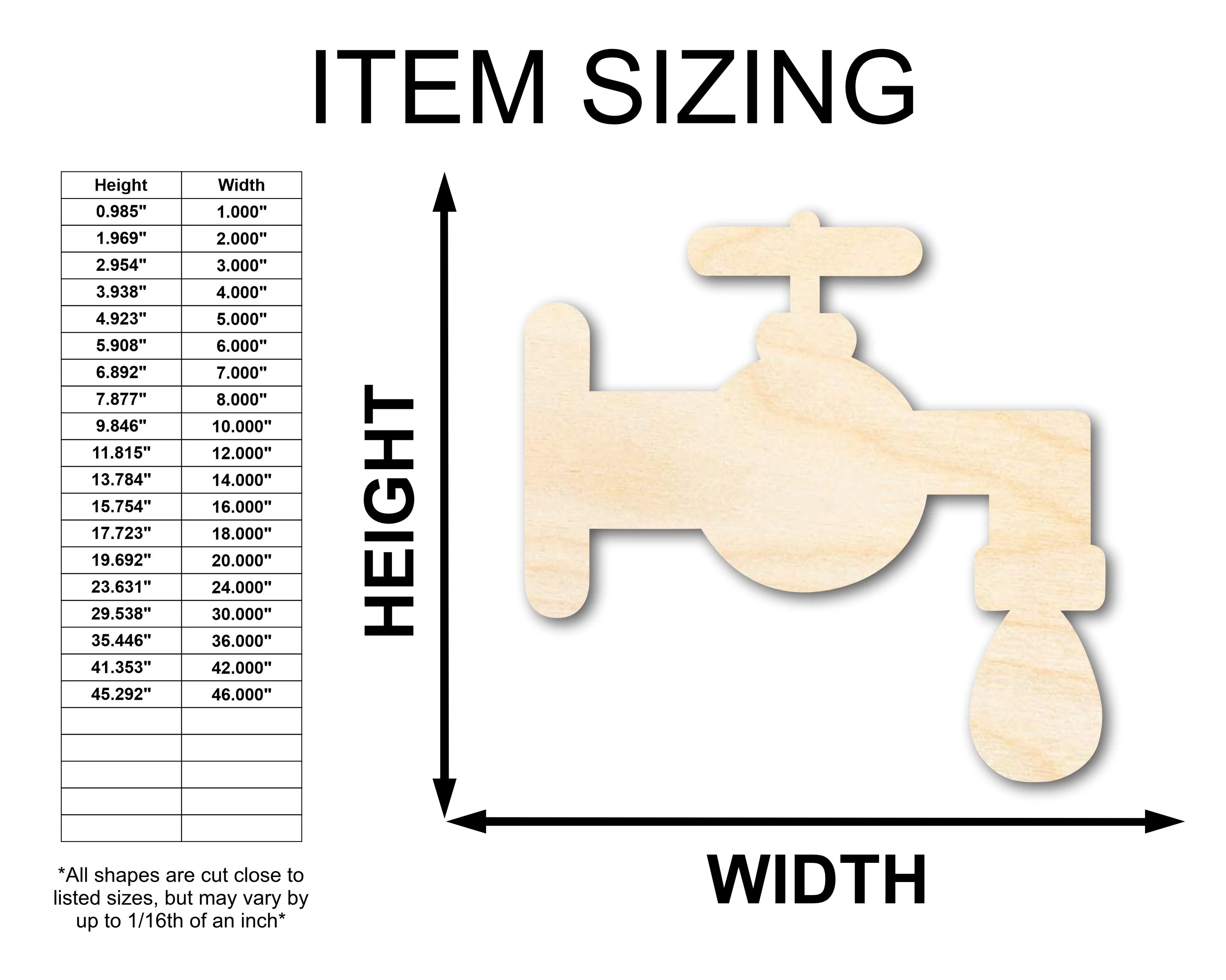 Unfinished Wood Water Spout Silhouette - Craft - up to 46" DIY - Image 2