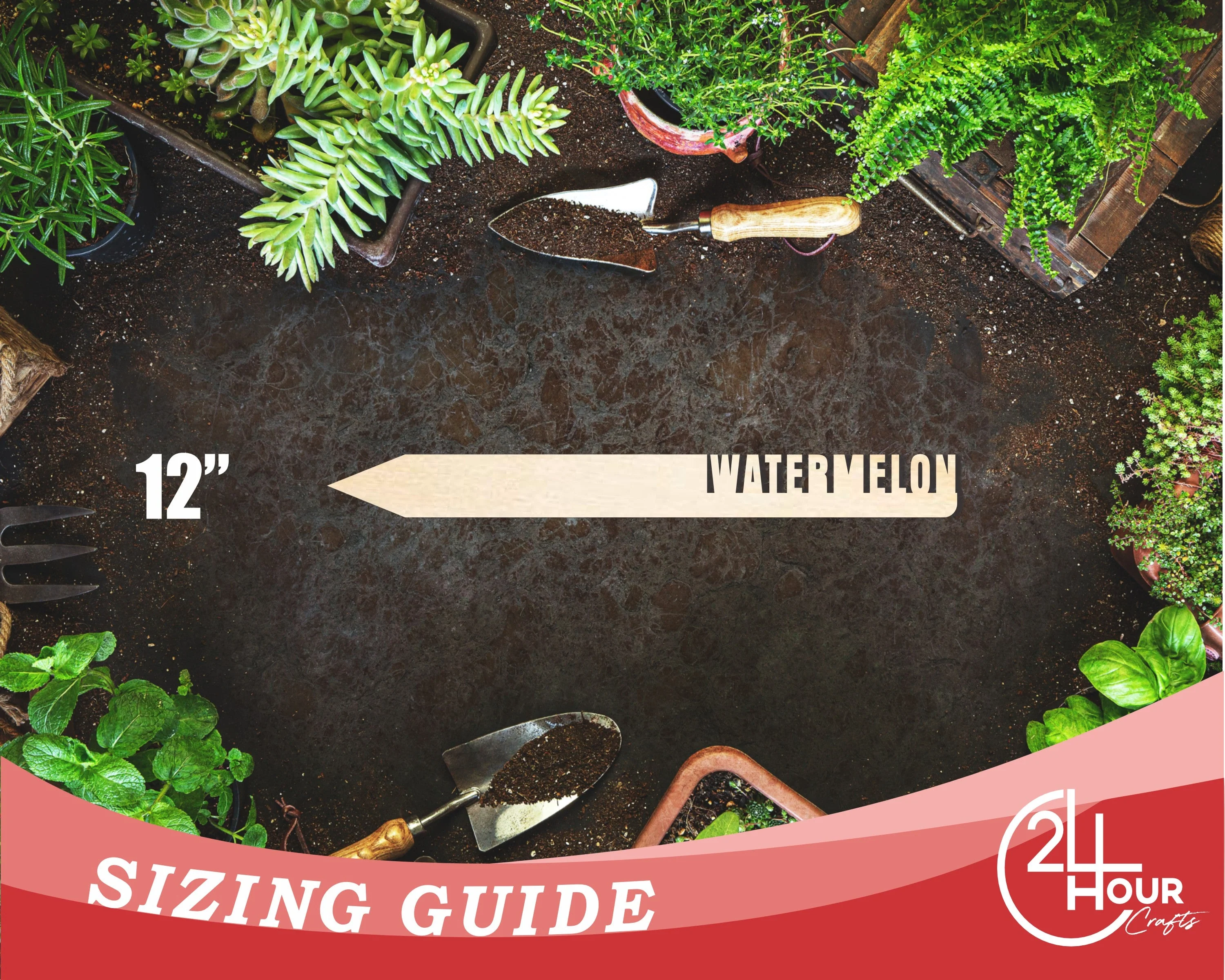 Unfinished Wood Watermelon Garden Stake | DIY Craft Cutout | up to 24" DIY - Image 3