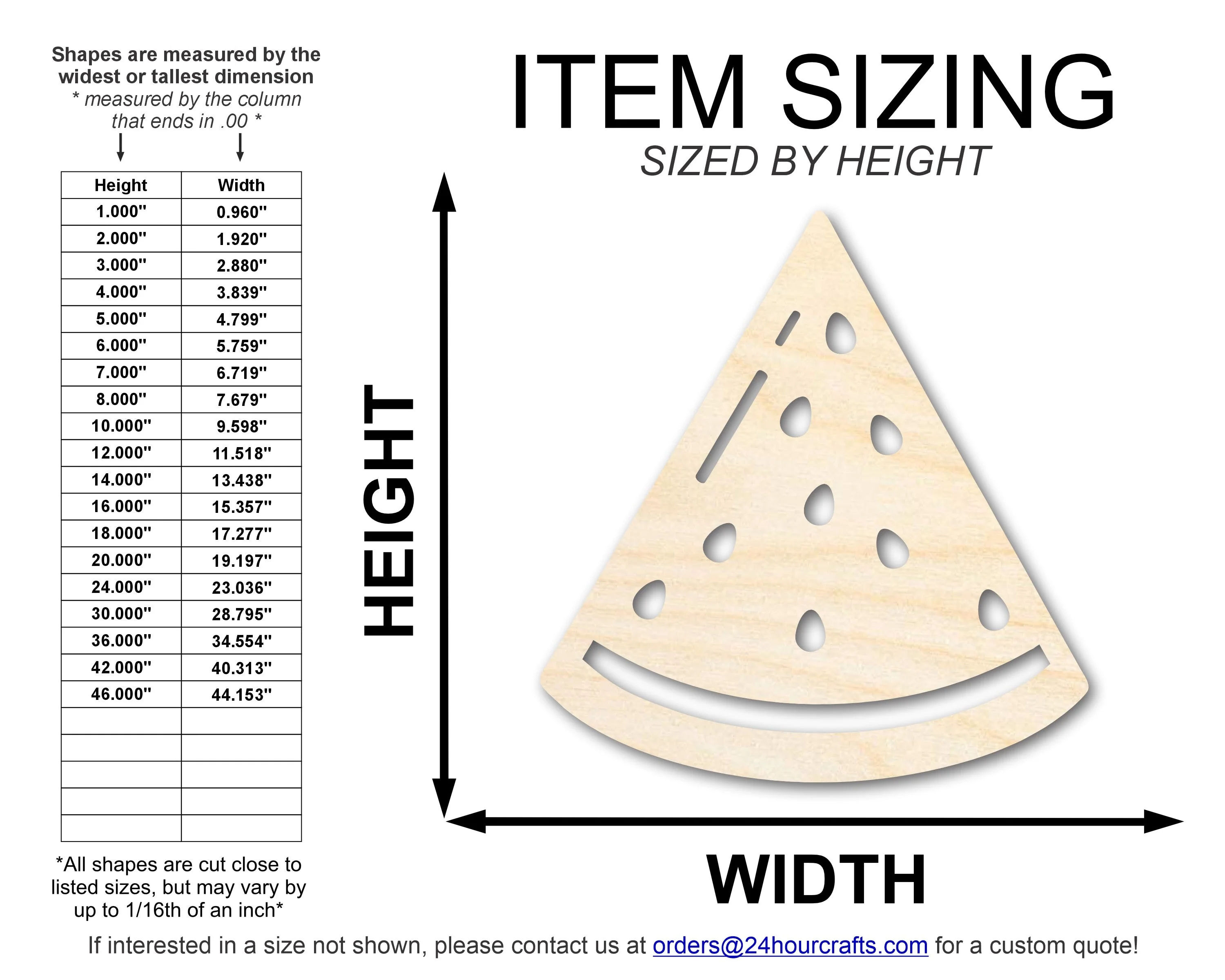 Unfinished Wood Watermelon Slice Shape | DIY Craft Cutout | up to 46" DIY - Image 2