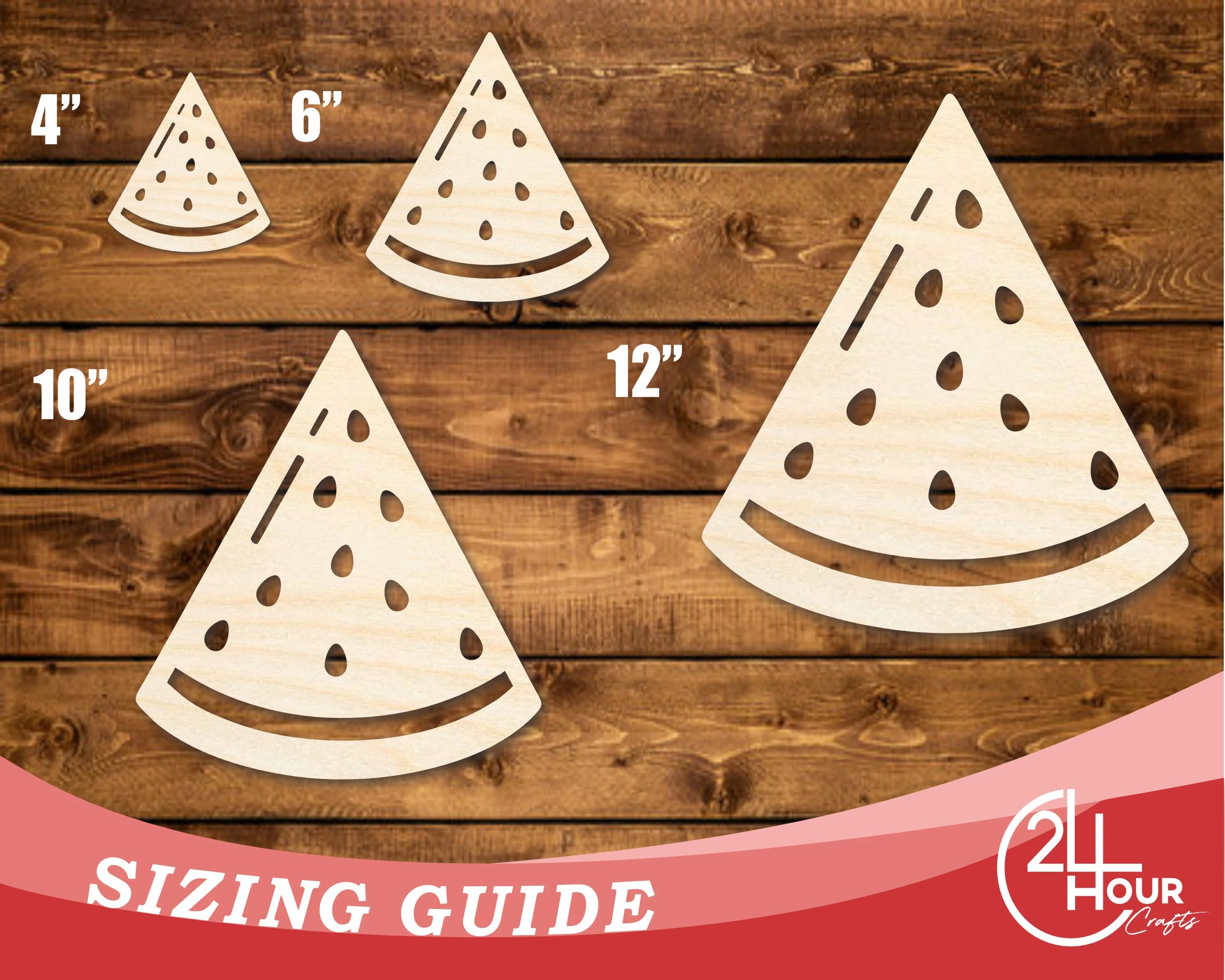 Unfinished Wood Watermelon Slice Shape | DIY Craft Cutout | up to 46" DIY - Image 3