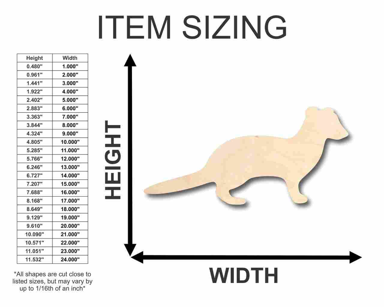 Unfinished Wood Weasel Shape - Animal - Craft - up to 46" DIY - Image 2