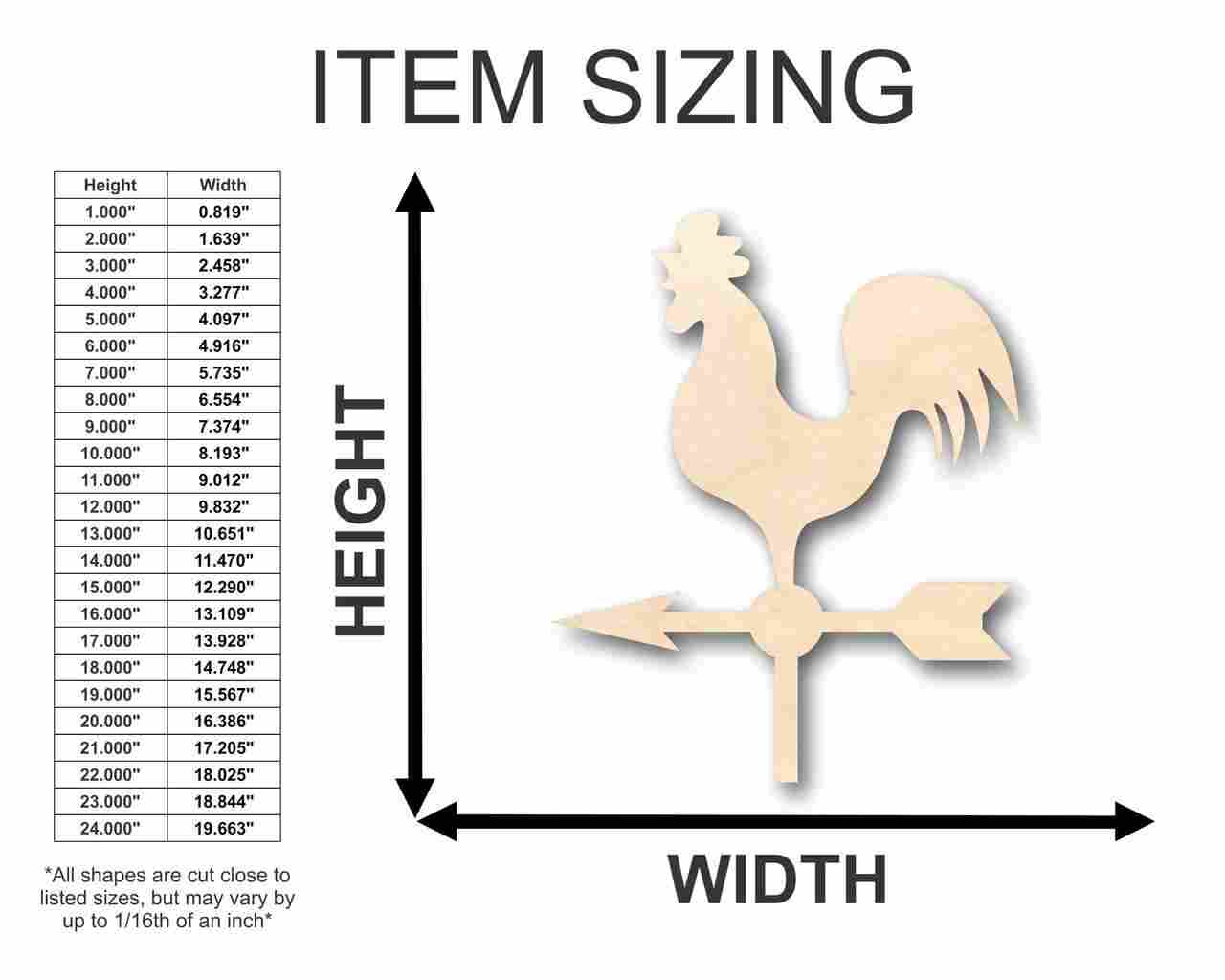 Unfinished Wood Weather Vane Shape - Farm - Garden - Craft - up to 46" DIY - Image 2