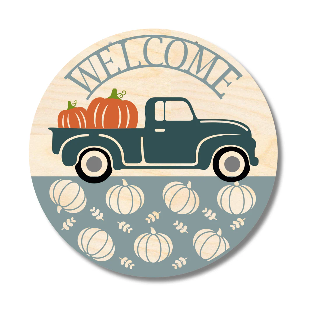 Unfinished Wood Welcome Fall Door Sign Kit | Wood Craft Cutouts | 1/4" Thick | - Image 2
