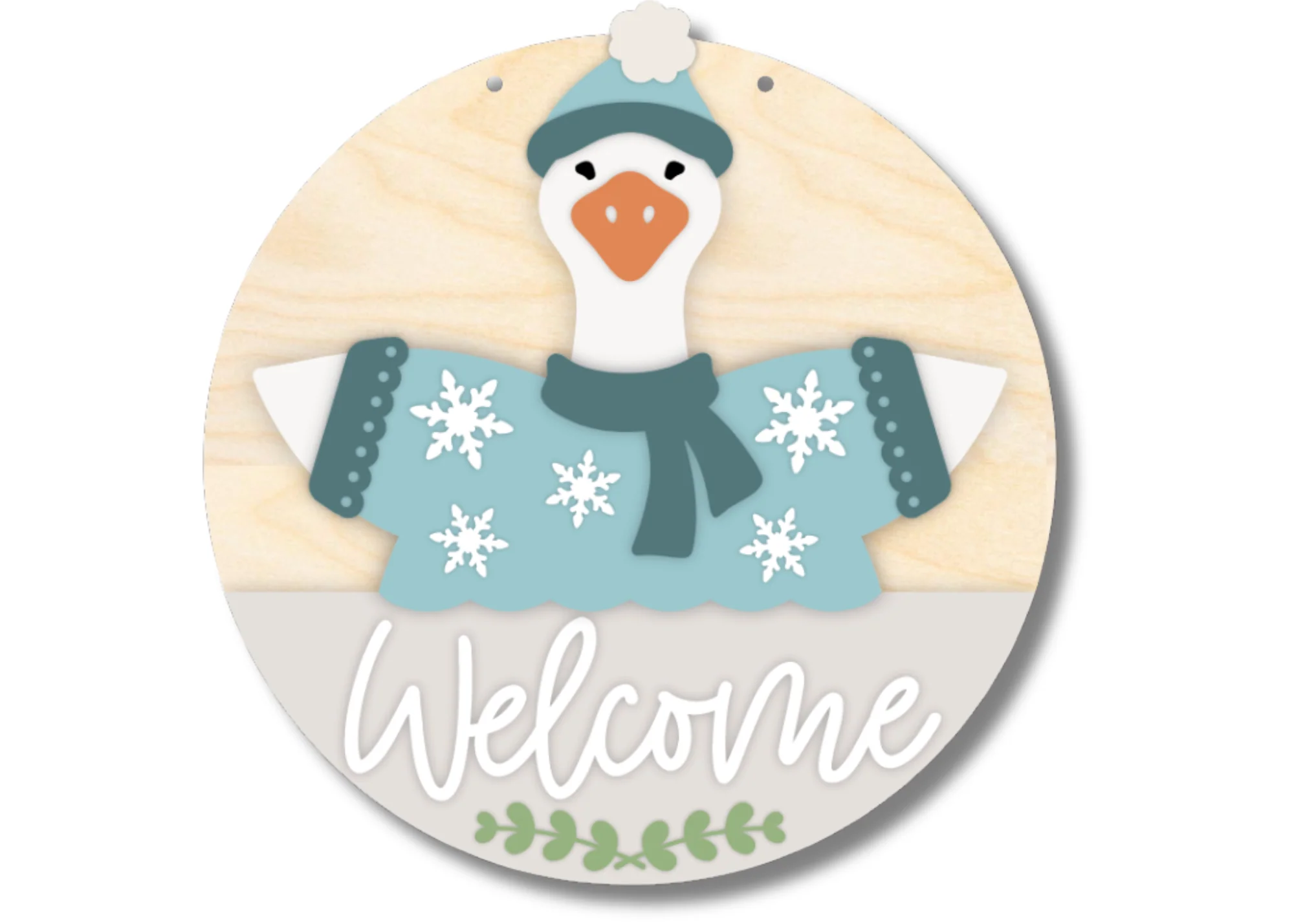 Unfinished Wood Welcome Goose Door Sign Kit | Wood Craft Cutouts | 1/4" Thick | - Image 2