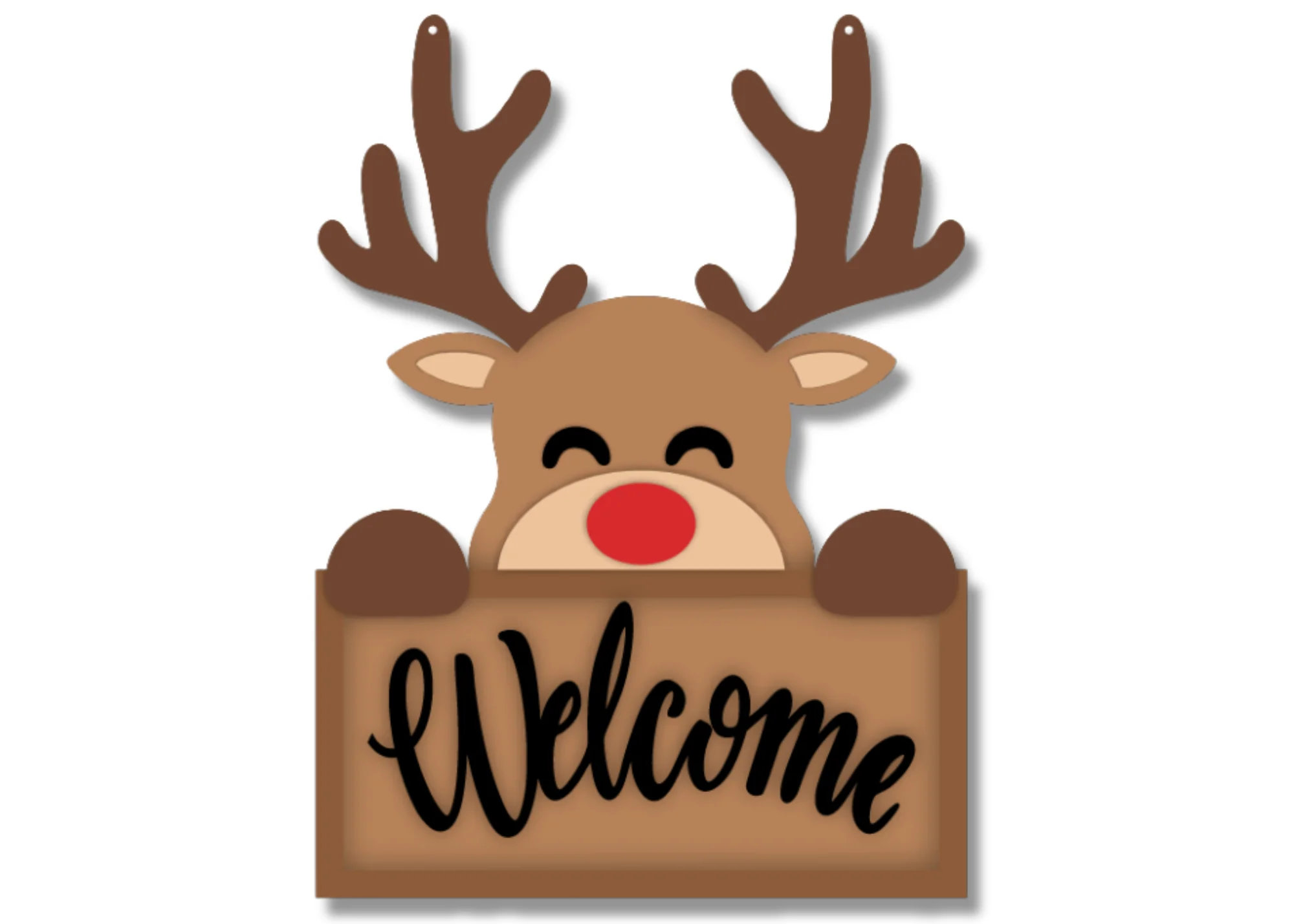 Unfinished Wood Welcome Reindeer Door Sign Kit | Wood Craft Cutouts | 1/4" Thick | - Image 2