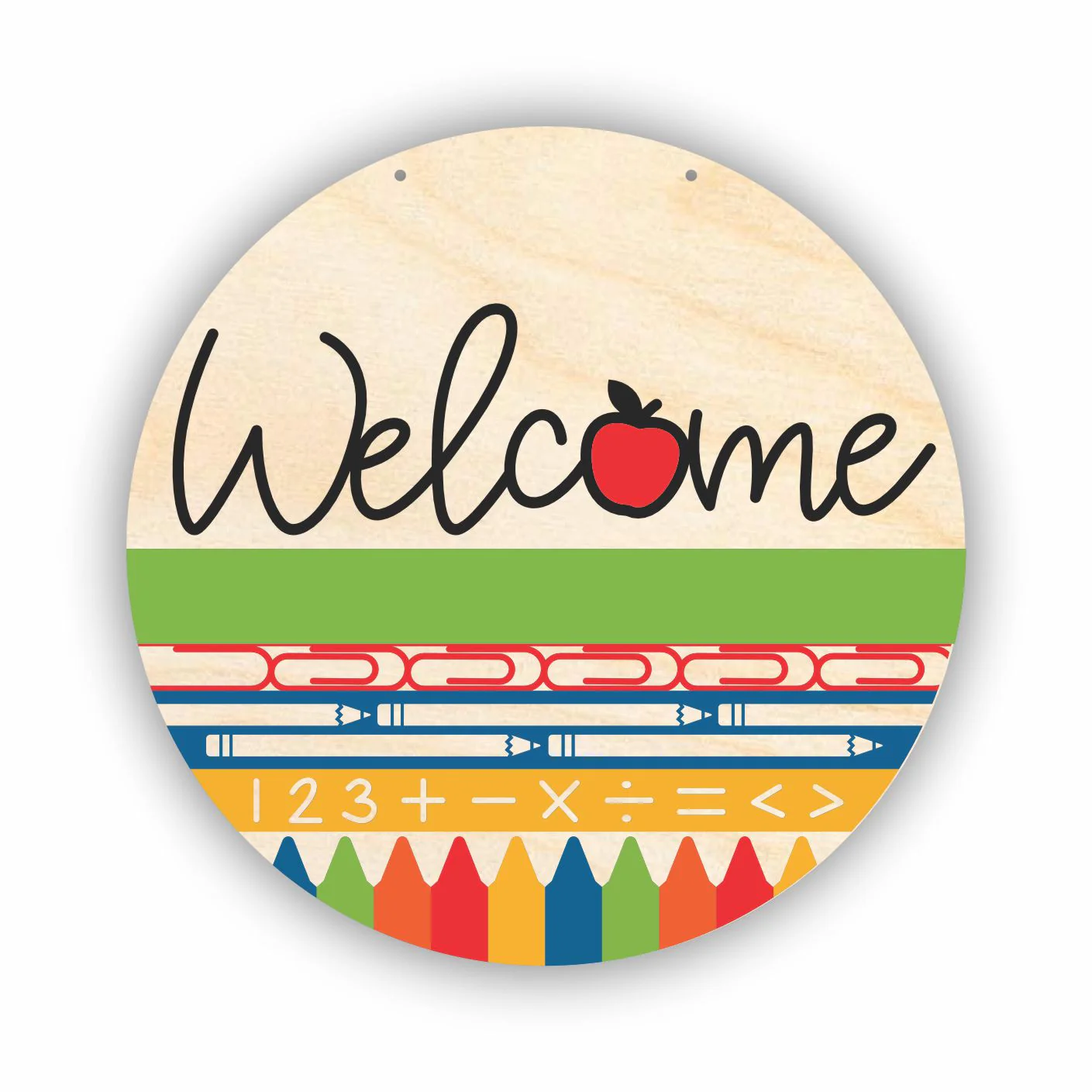 Unfinished Wood Welcome School Door Sign Kit | Wood Craft Cutouts | 1/4" Thick | - Image 2