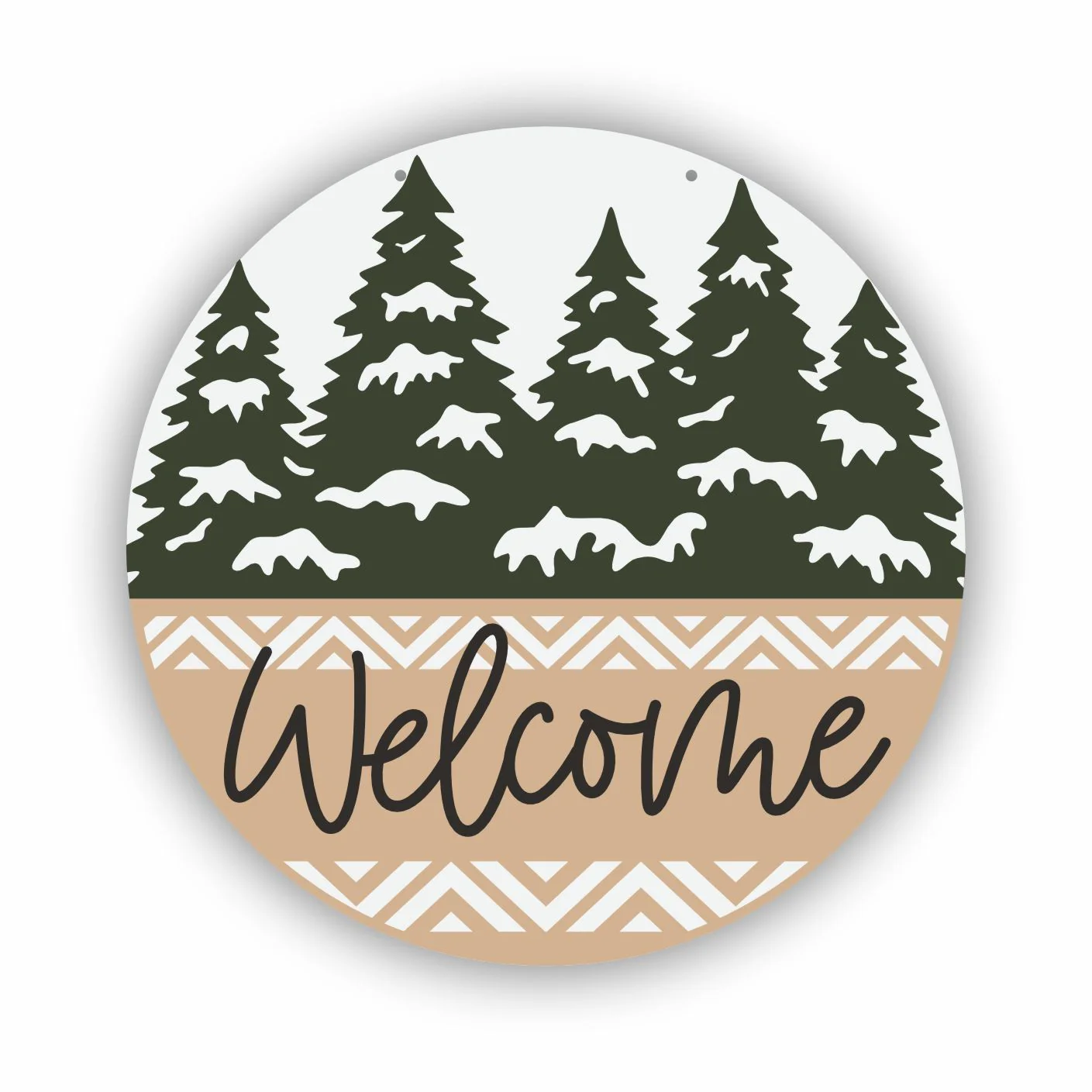 Unfinished Wood Welcome Snowy Trees Door Sign Kit | Wood Craft Cutouts | 1/4" Thick | - Image 2