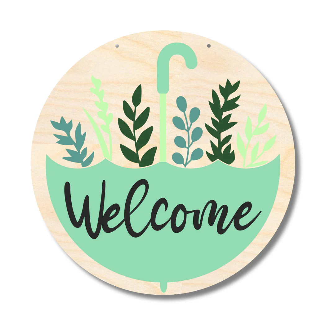 Unfinished Wood Welcome Spring Door Sign Kit | Wood Craft Cutouts | 1/4" Thick | - Image 2