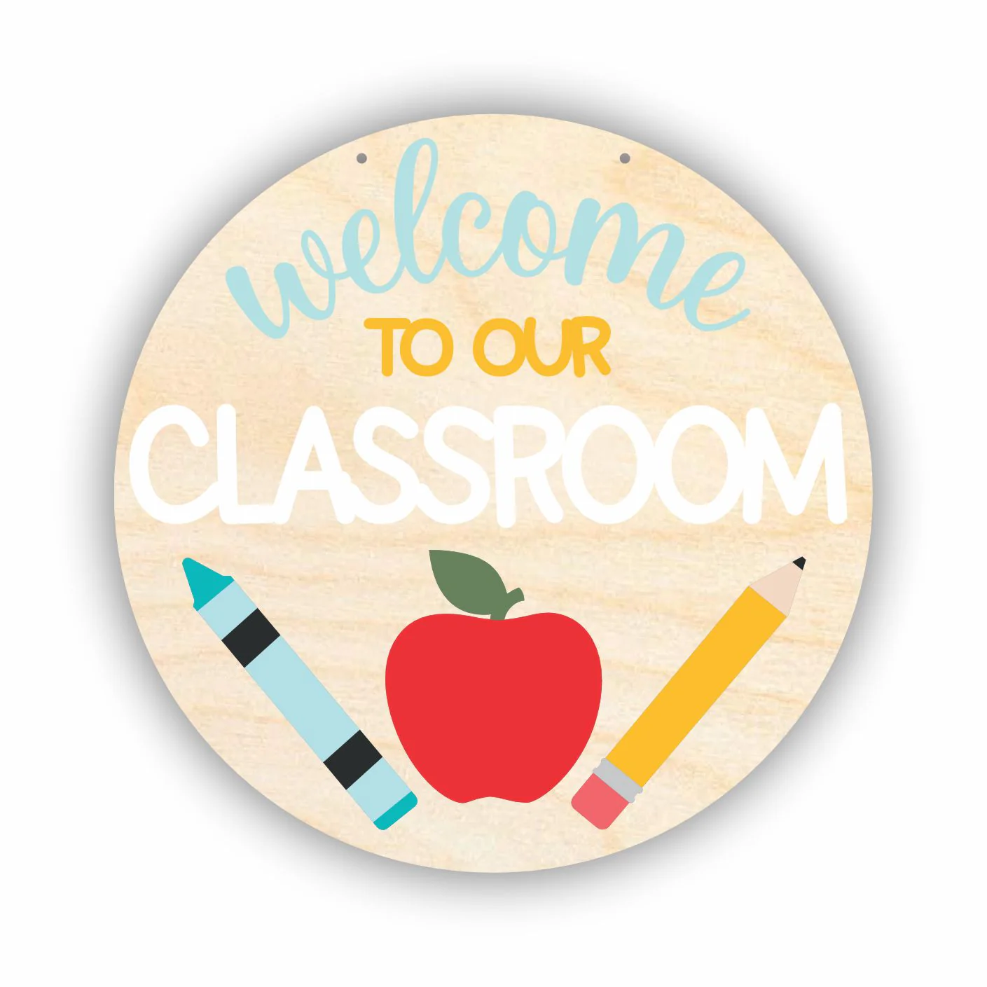 Unfinished Wood Welcome to our Classroom Door Sign Kit | Wood Craft Cutouts | 1/4" Thick | - Image 2