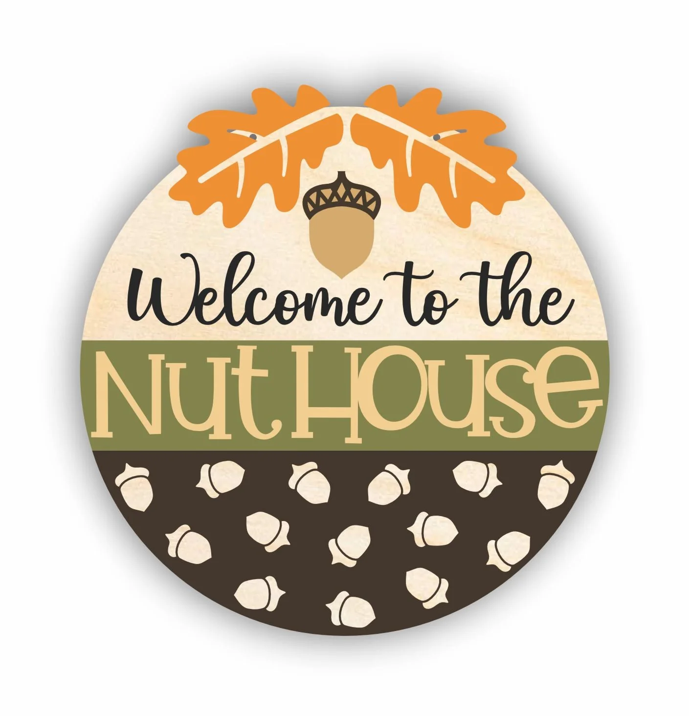 Unfinished Wood Welcome to the Nut House Door Sign Kit | Wood Craft Cutouts | 1/4" Thick | - Image 2
