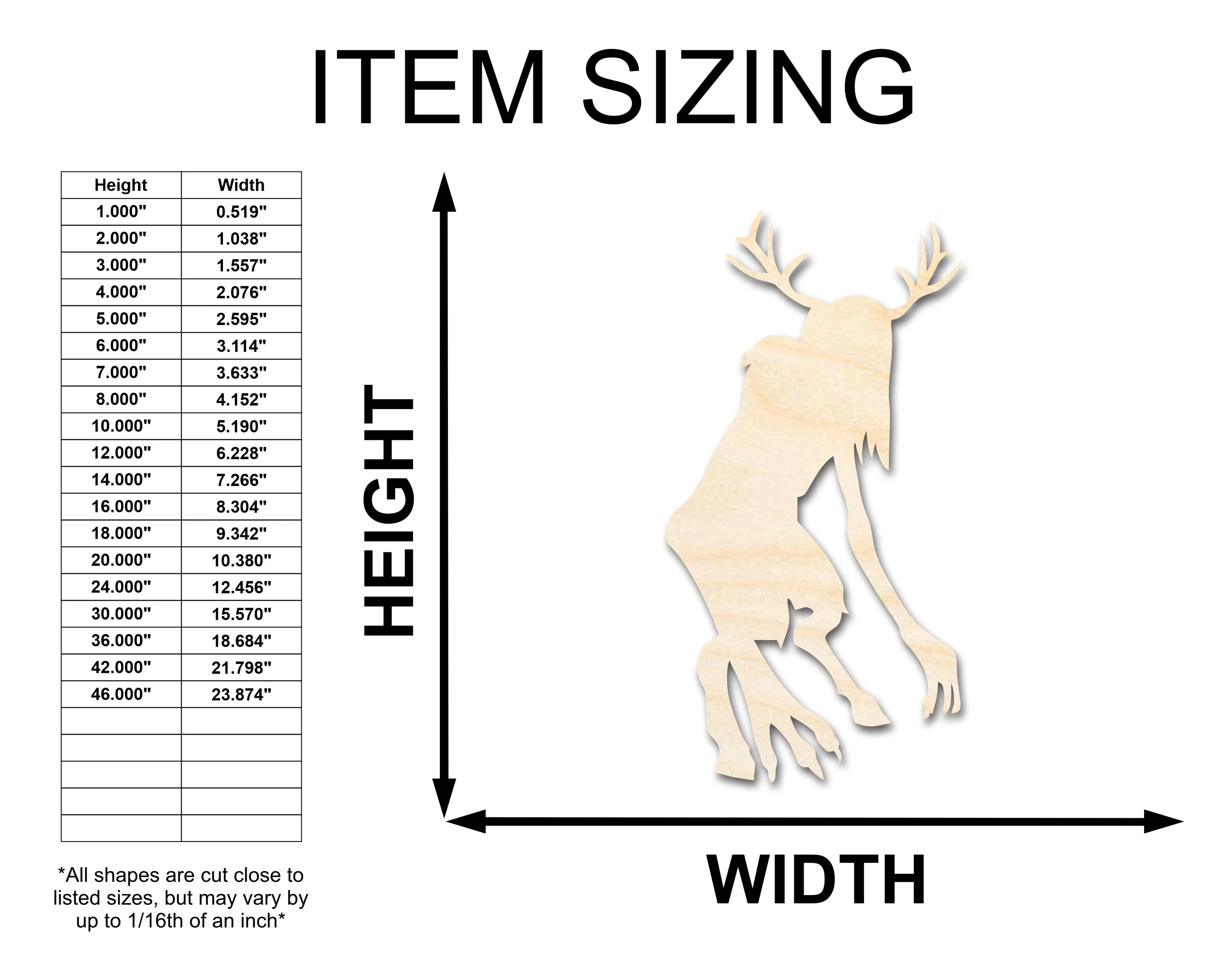 Unfinished Wood Wendigo Shape - Craft - up to 46" - Image 2