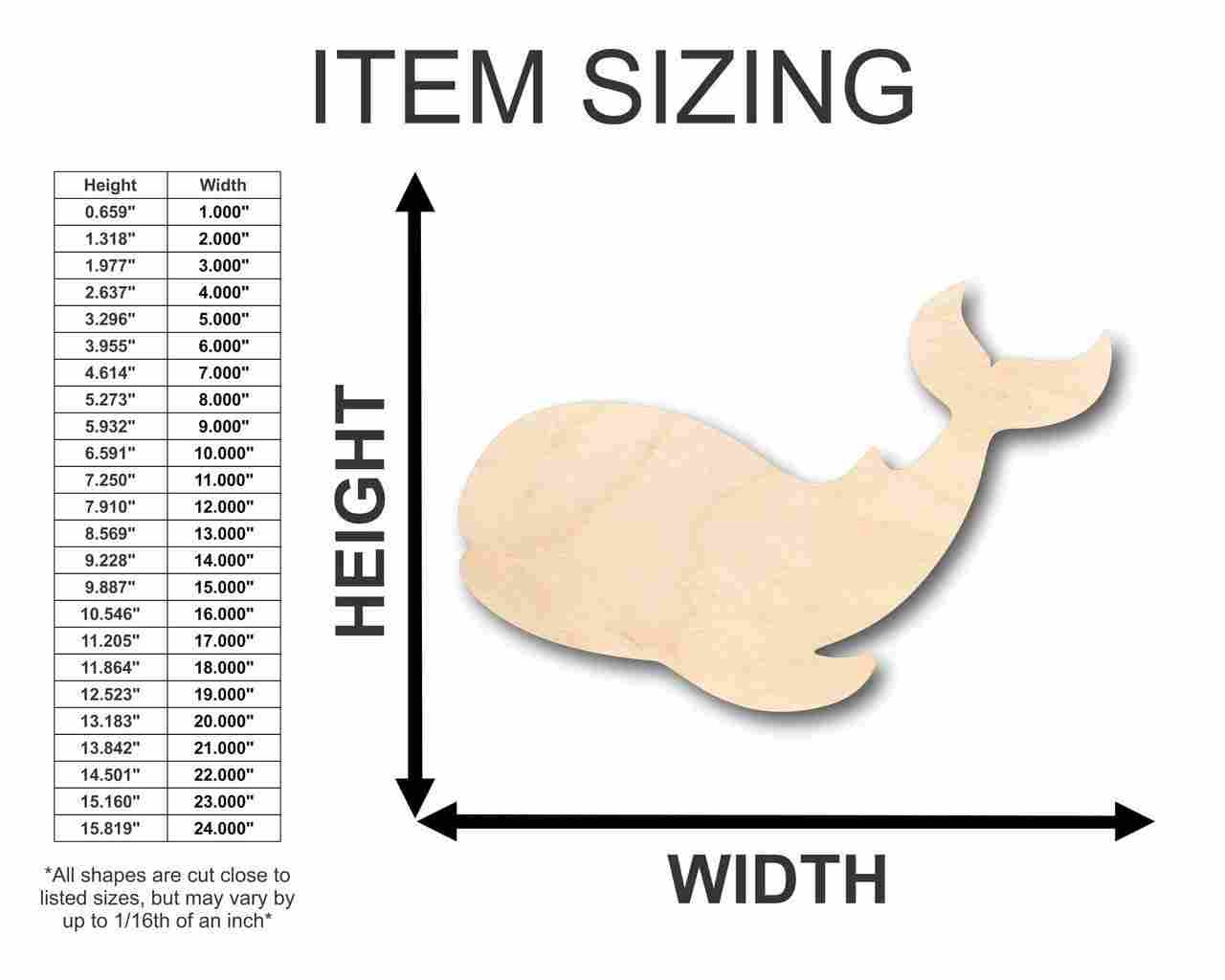 Unfinished Wood Whale Shape - Ocean - Nursery - Craft - up to 46" DIY - Image 2