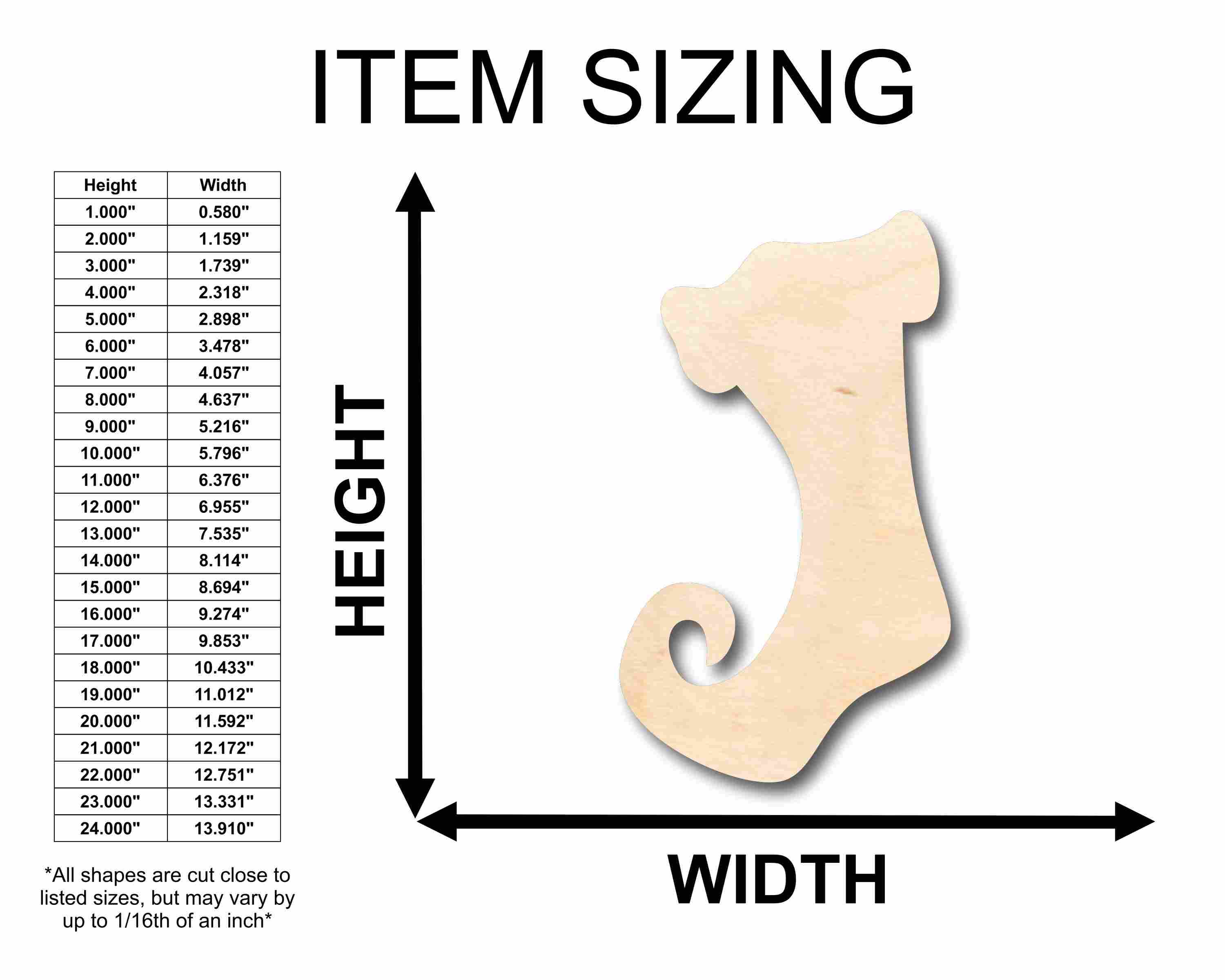 Unfinished Wood Whimsical Christmas Stocking Silhouette - Craft- up to 46" DIY - Image 2