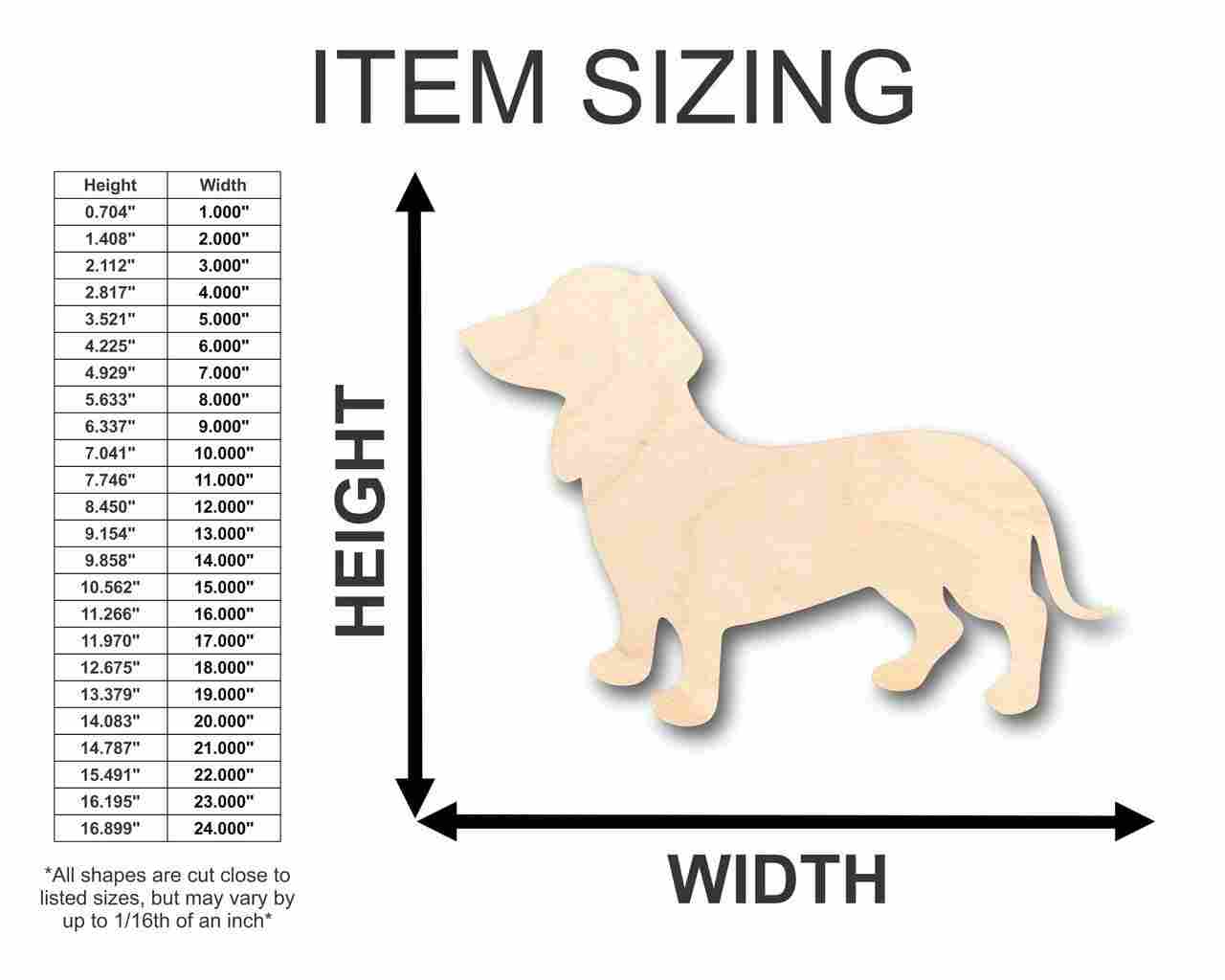 Unfinished Wood Wiener Dog - Dachshund Puppy Shape - Animal - Pet - Craft - up to 46" DIY - Image 2