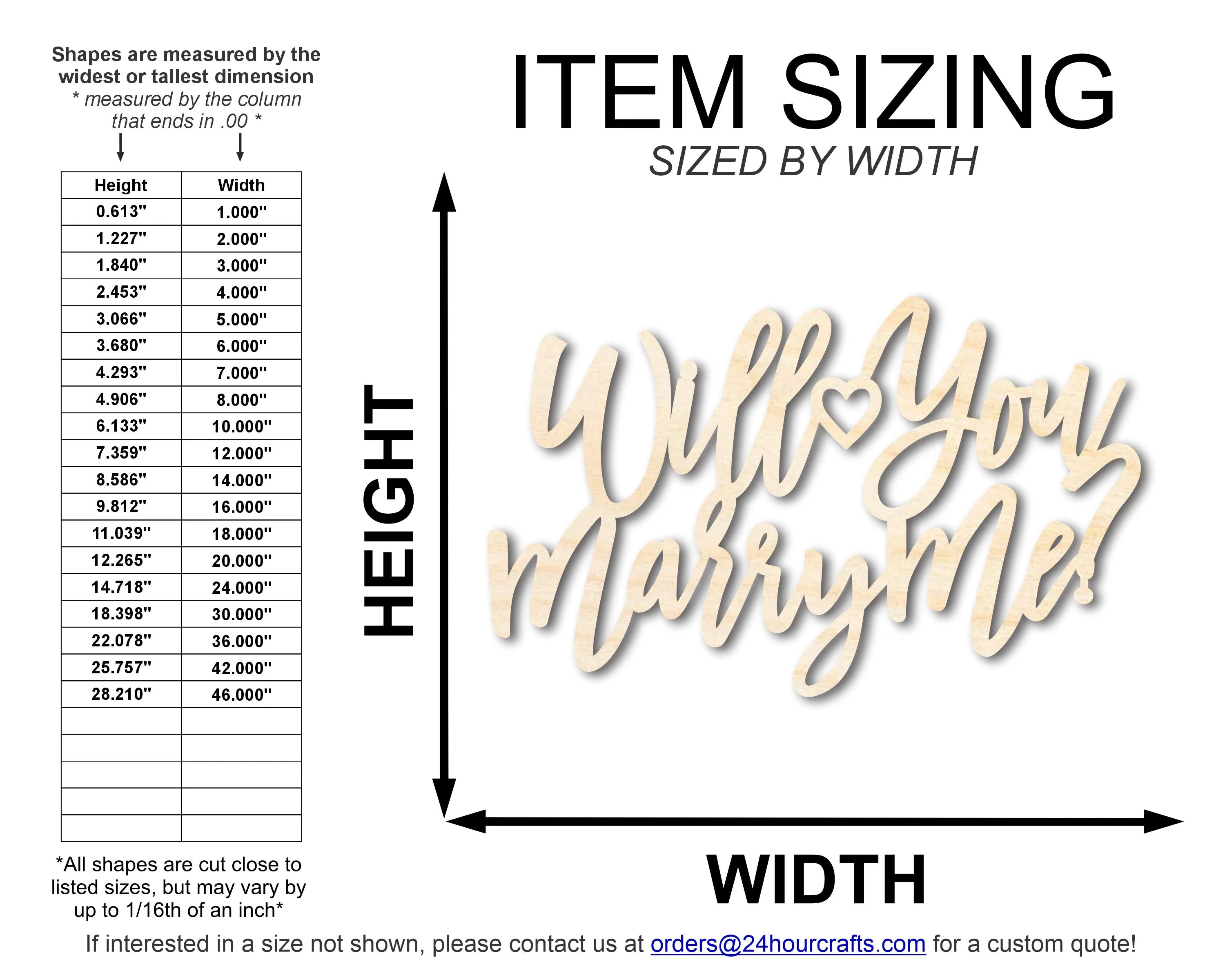 Unfinished Wood Will You Marry Me Sign | DIY Craft Cutout | up to 46" DIY - Image 2