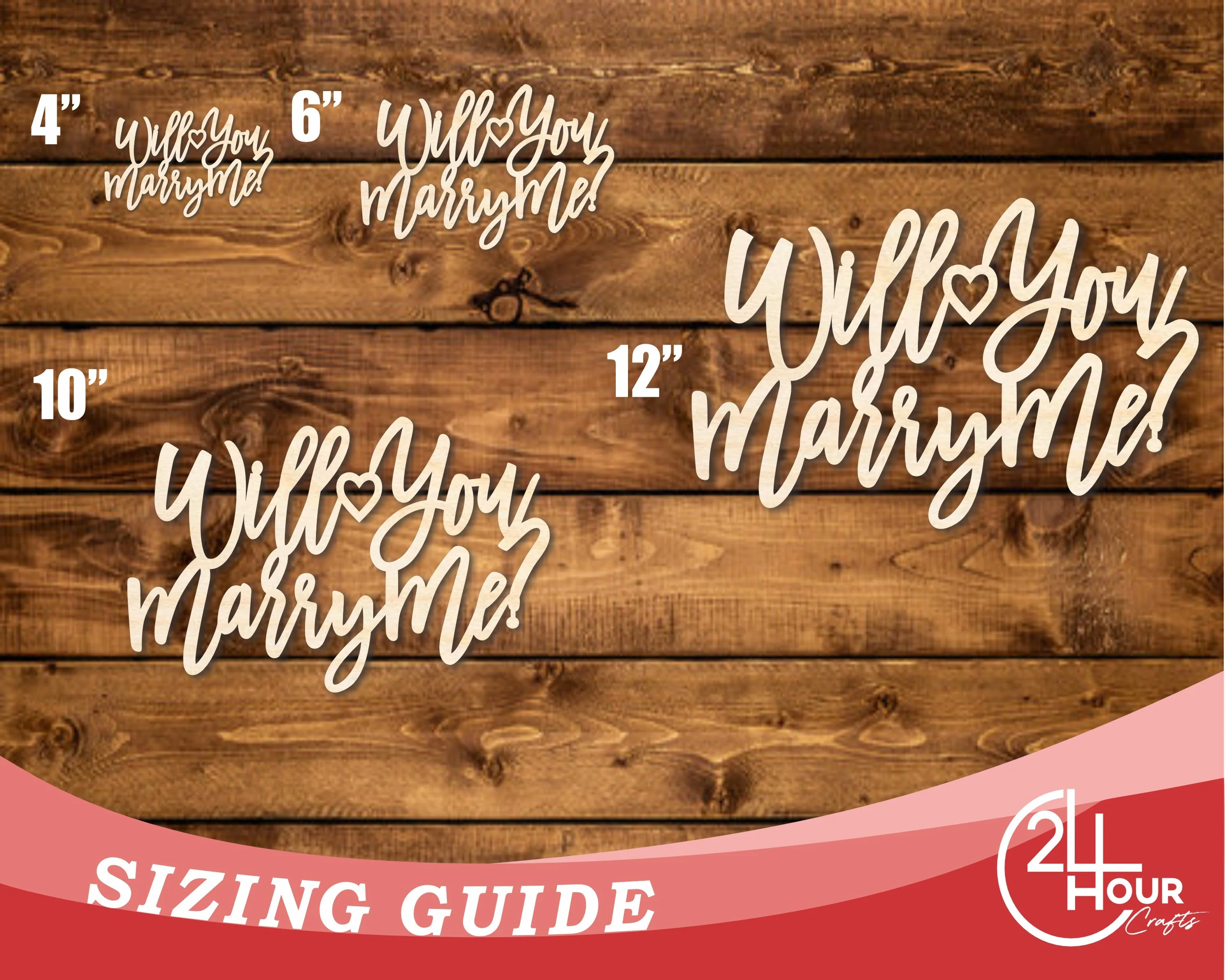Unfinished Wood Will You Marry Me Sign | DIY Craft Cutout | up to 46" DIY - Image 3