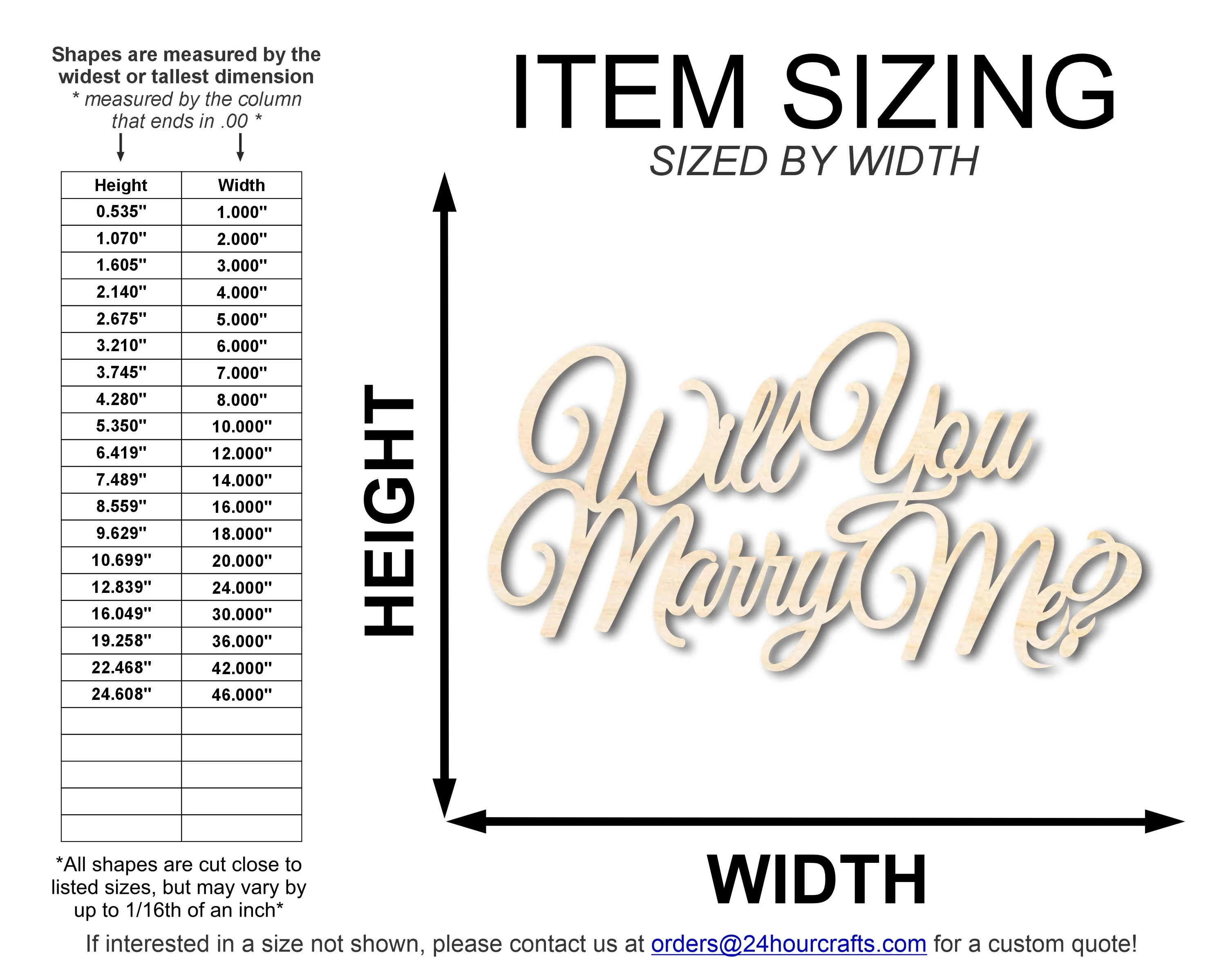 Unfinished Wood Will You Marry Me Sign | DIY Craft Cutout | up to 46" DIY - Image 2