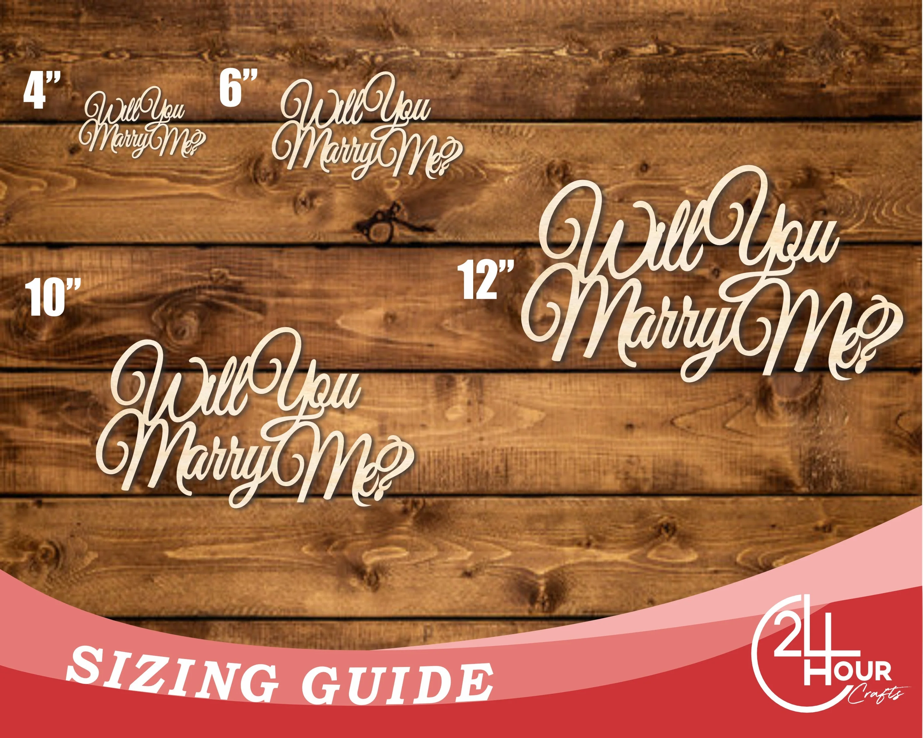 Unfinished Wood Will You Marry Me Sign | DIY Craft Cutout | up to 46" DIY - Image 3