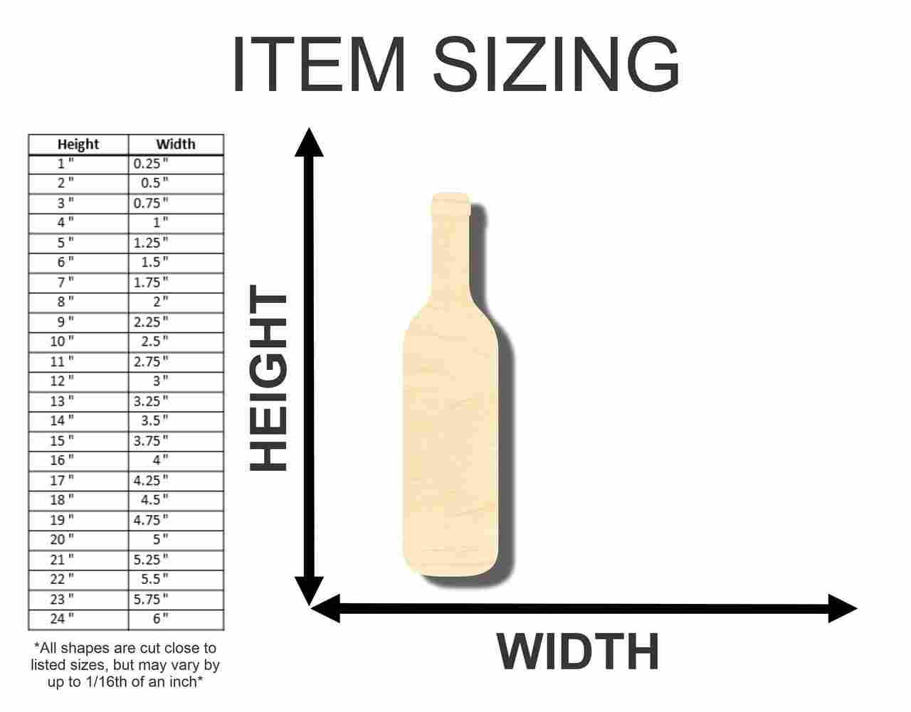 Unfinished Wood Wine Bottle Shape - Craft - up to 46" DIY - Image 2
