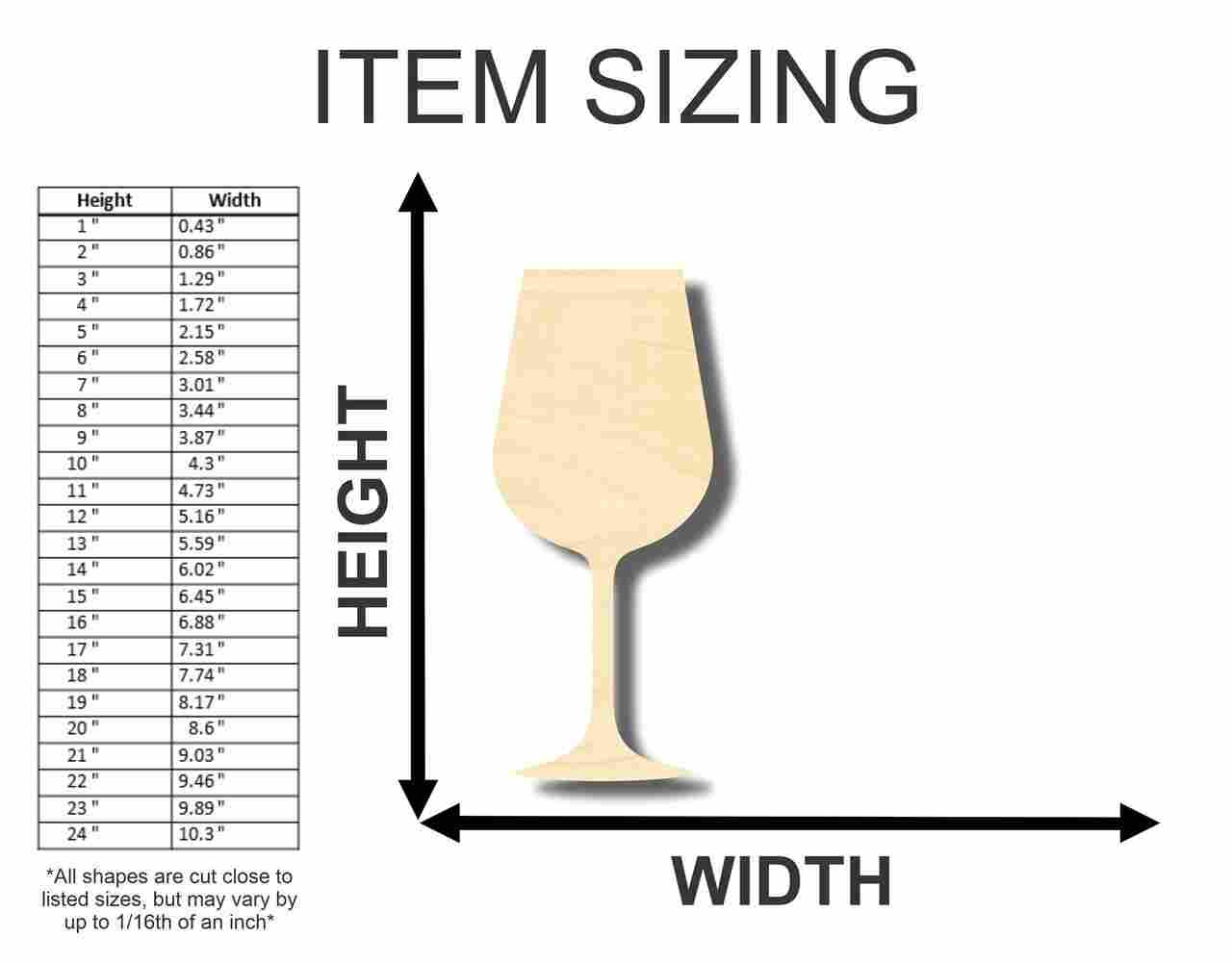 Unfinished Wood Wine Glass Shape - Craft - up to 46" DIY - Image 2