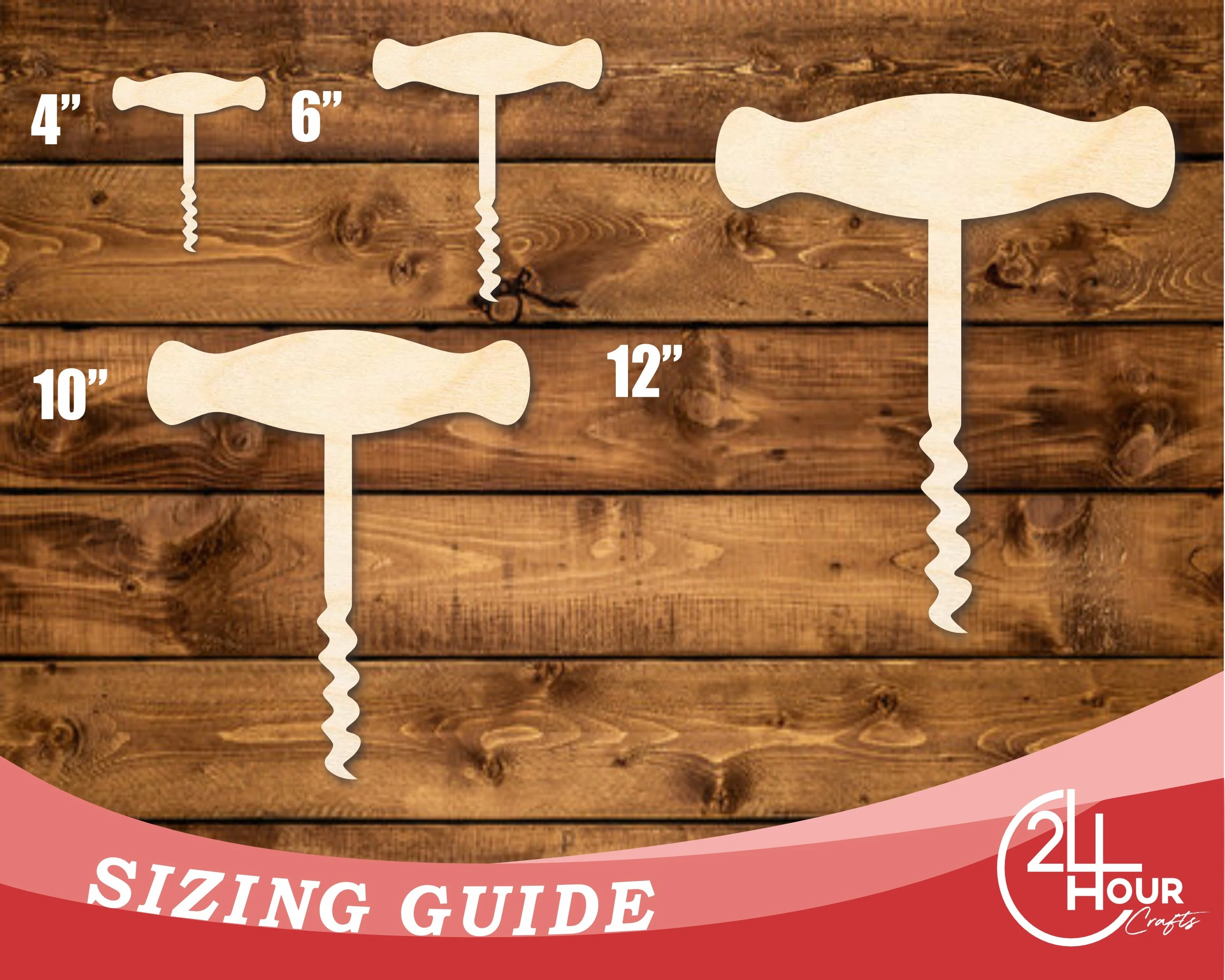 Unfinished Wood Wine Opener Shape | DIY Craft Cutout | up to 46" DIY - Image 3