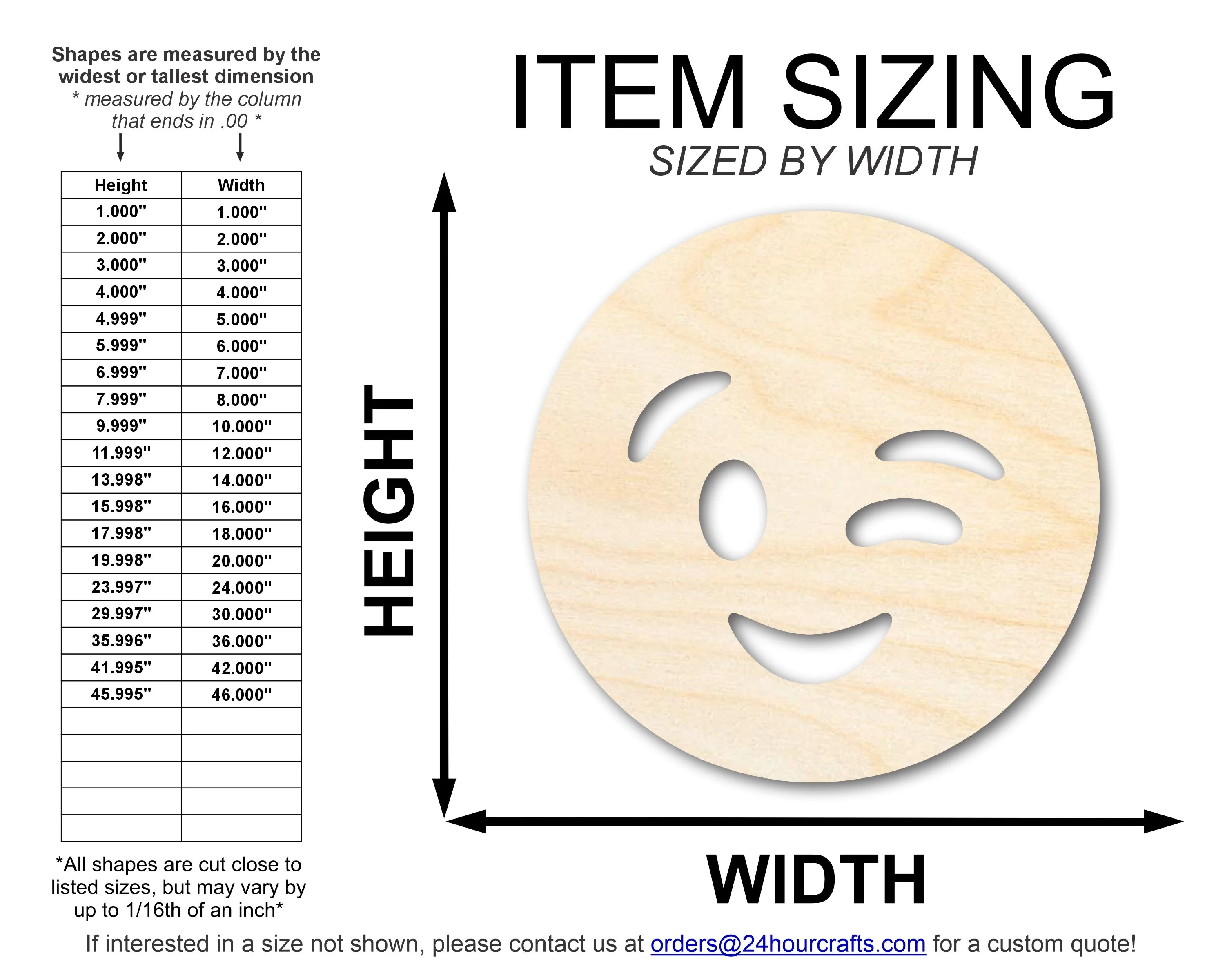 Unfinished Wood Winking Face Shape | DIY Craft Cutout | up to 46" DIY - Image 2